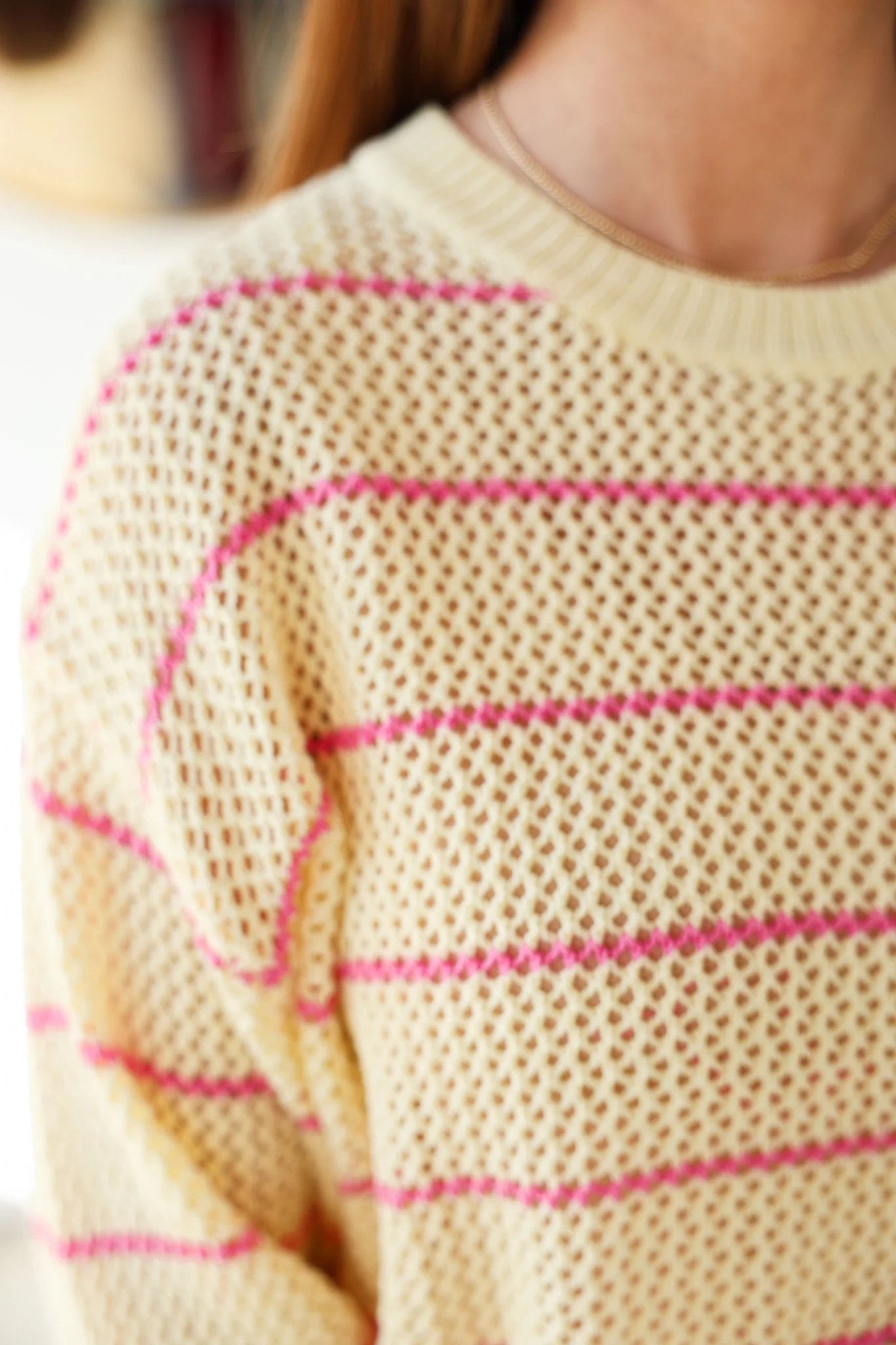 Open Knit Sweater - Butter/Punch - Image 9