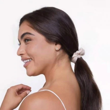 Organic Cotton Knit Scrunchies - Cream - Image 3