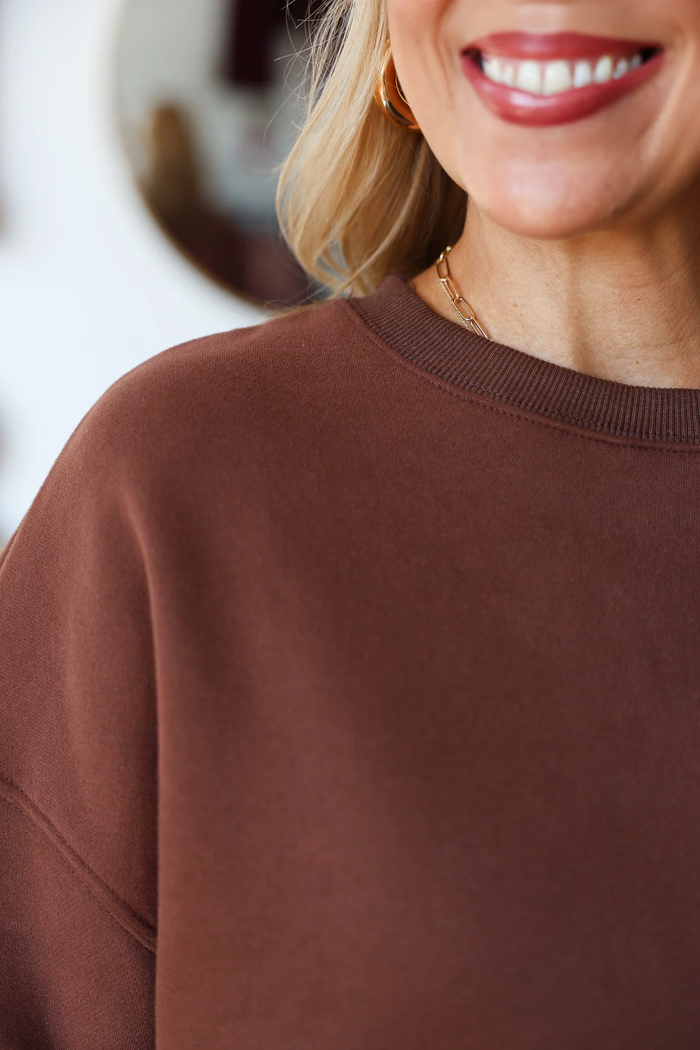 Oversized Sweatshirt - Chocolate - Image 7
