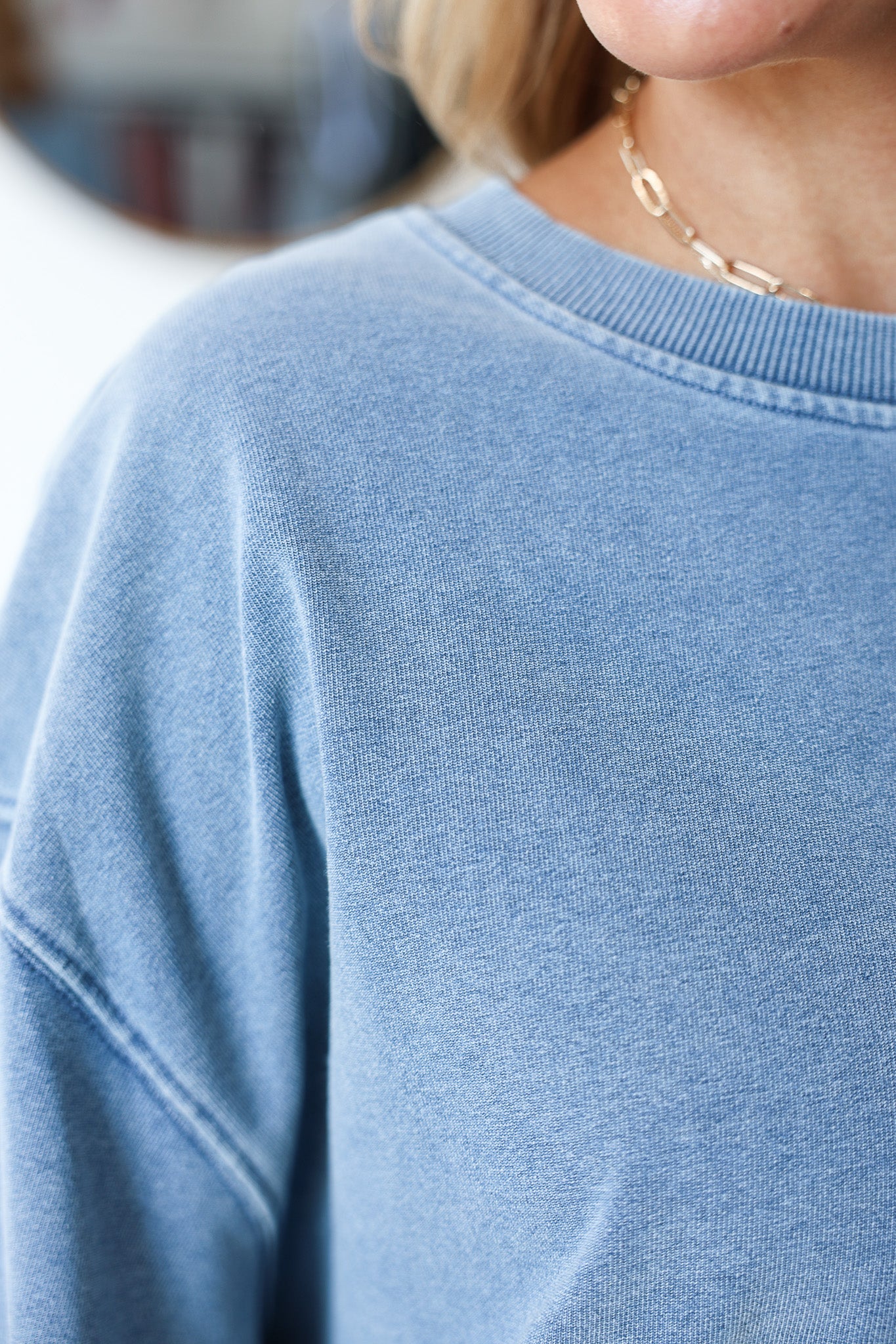 Oversized Sweatshirt - Denim - Image 7