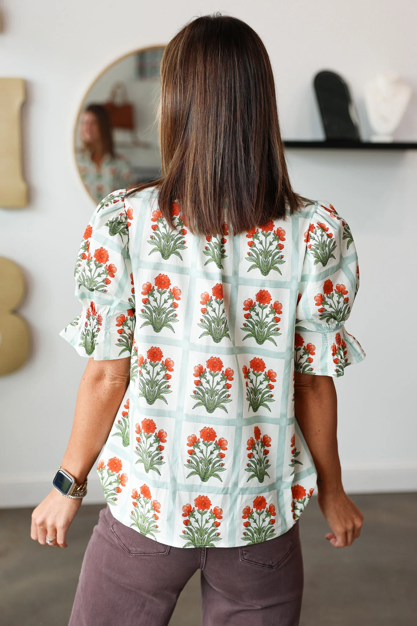 Pattern Block Top - Orange - Image 5
