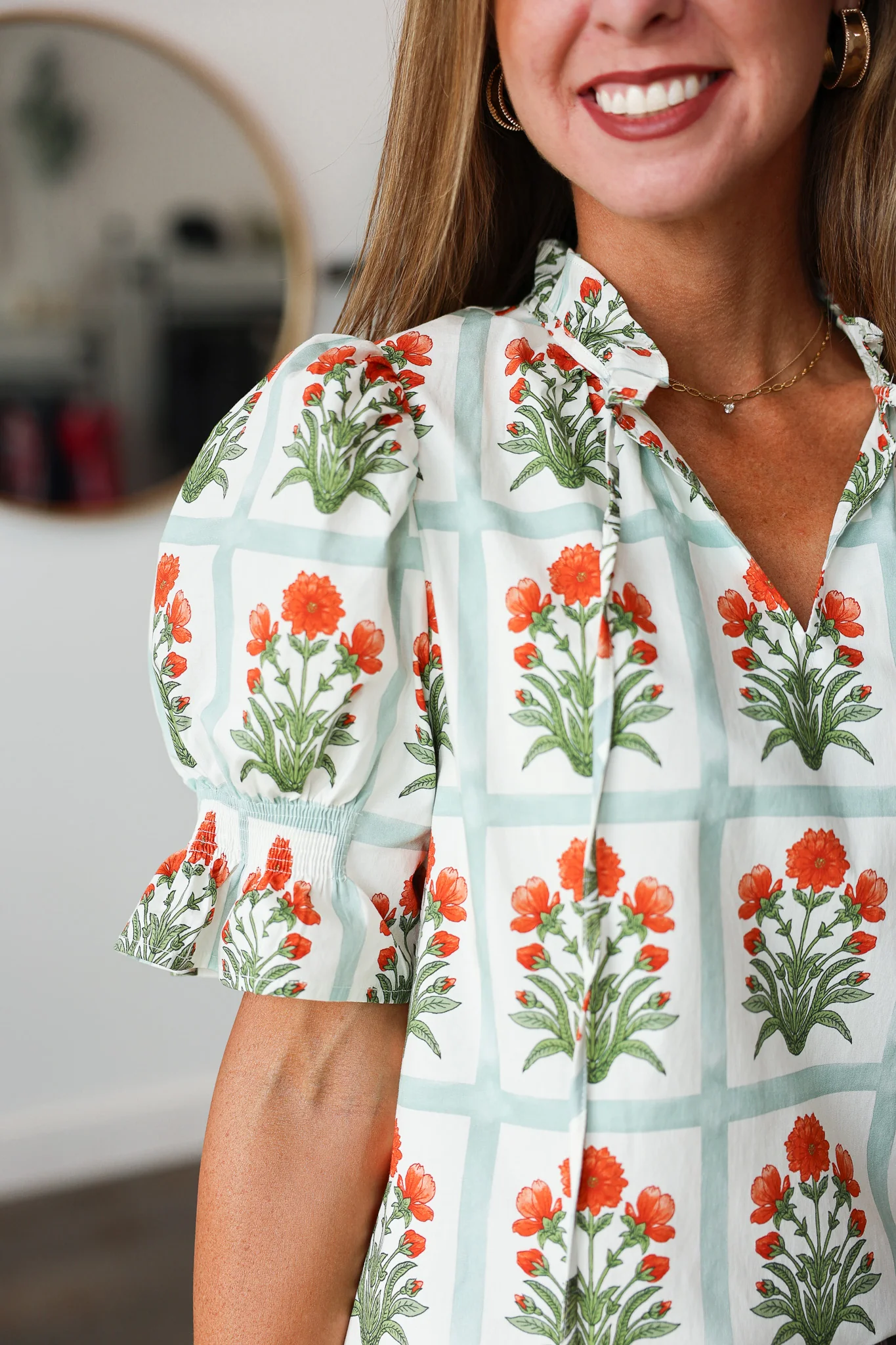 Pattern Block Top - Orange - Image 7