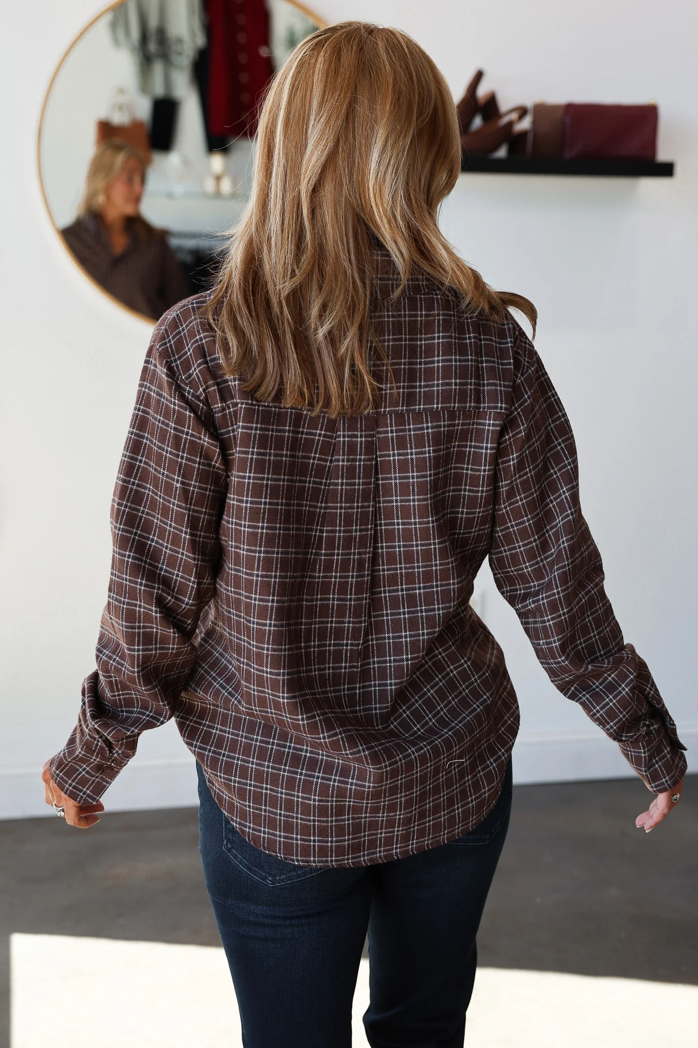 Plaid Button Down - Brown - Image 6