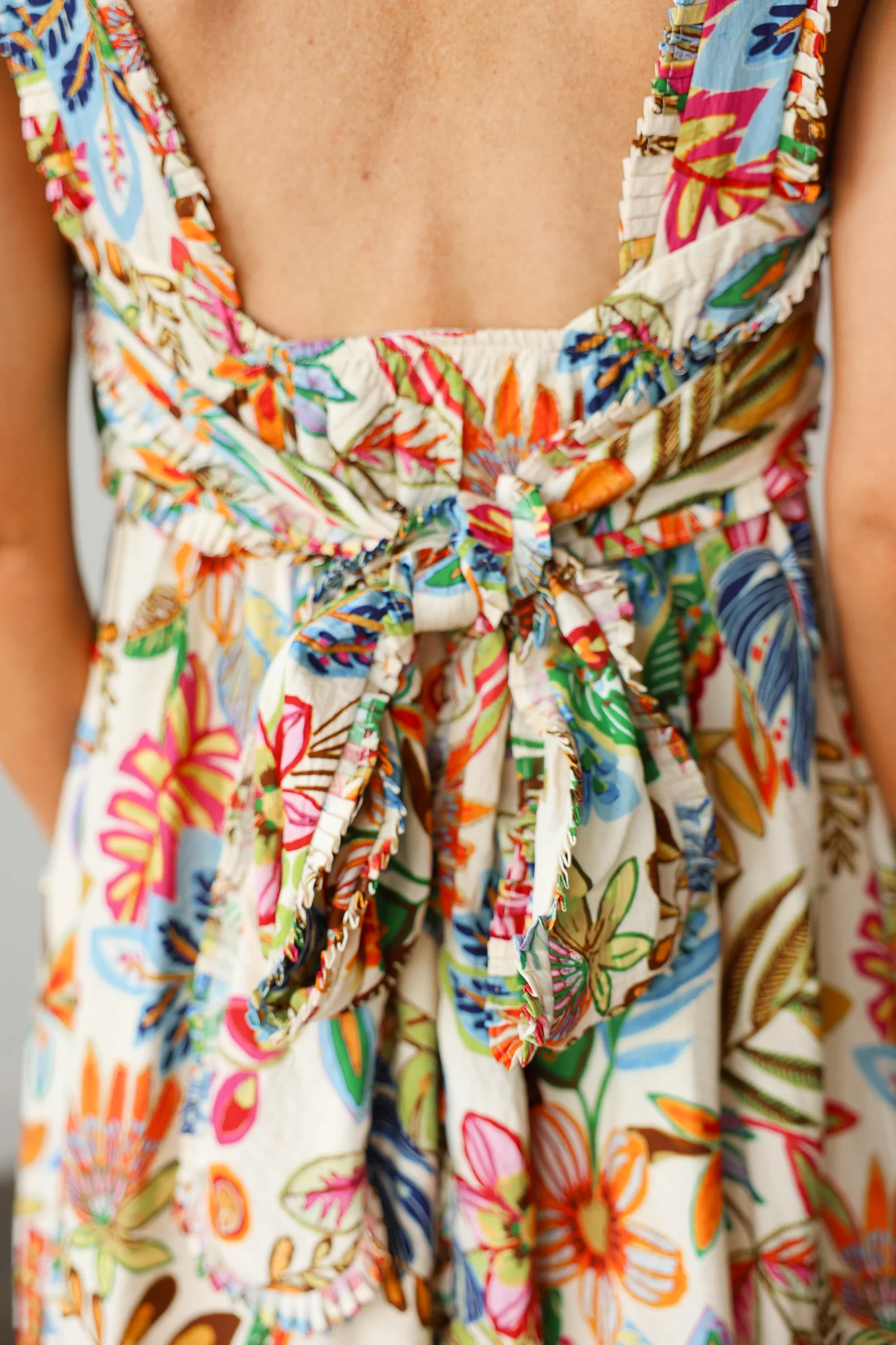 Pleated Trim Floral Dress - Image 9