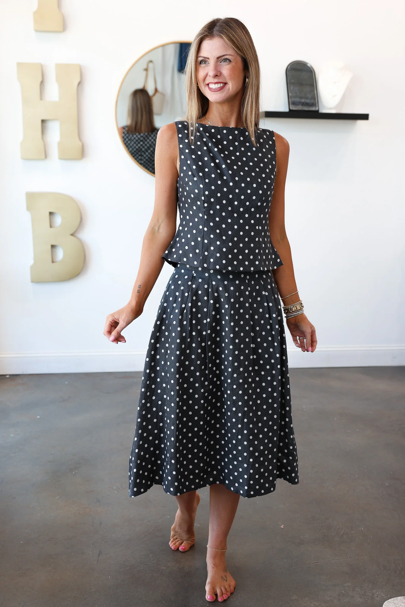 Polka Dot Midi Skirt - Image 3