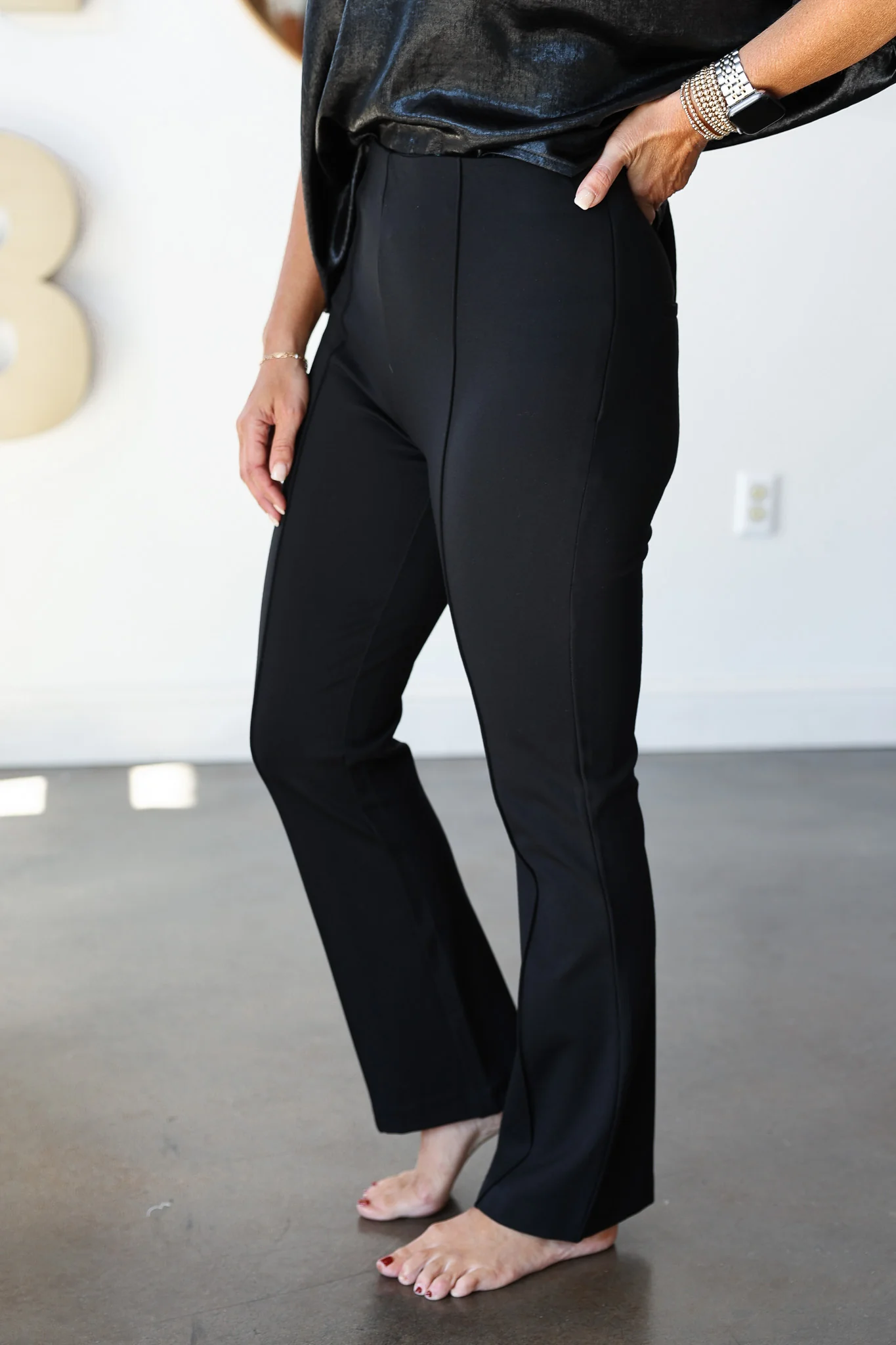 Ponte Flare Pants - Black - Image 2