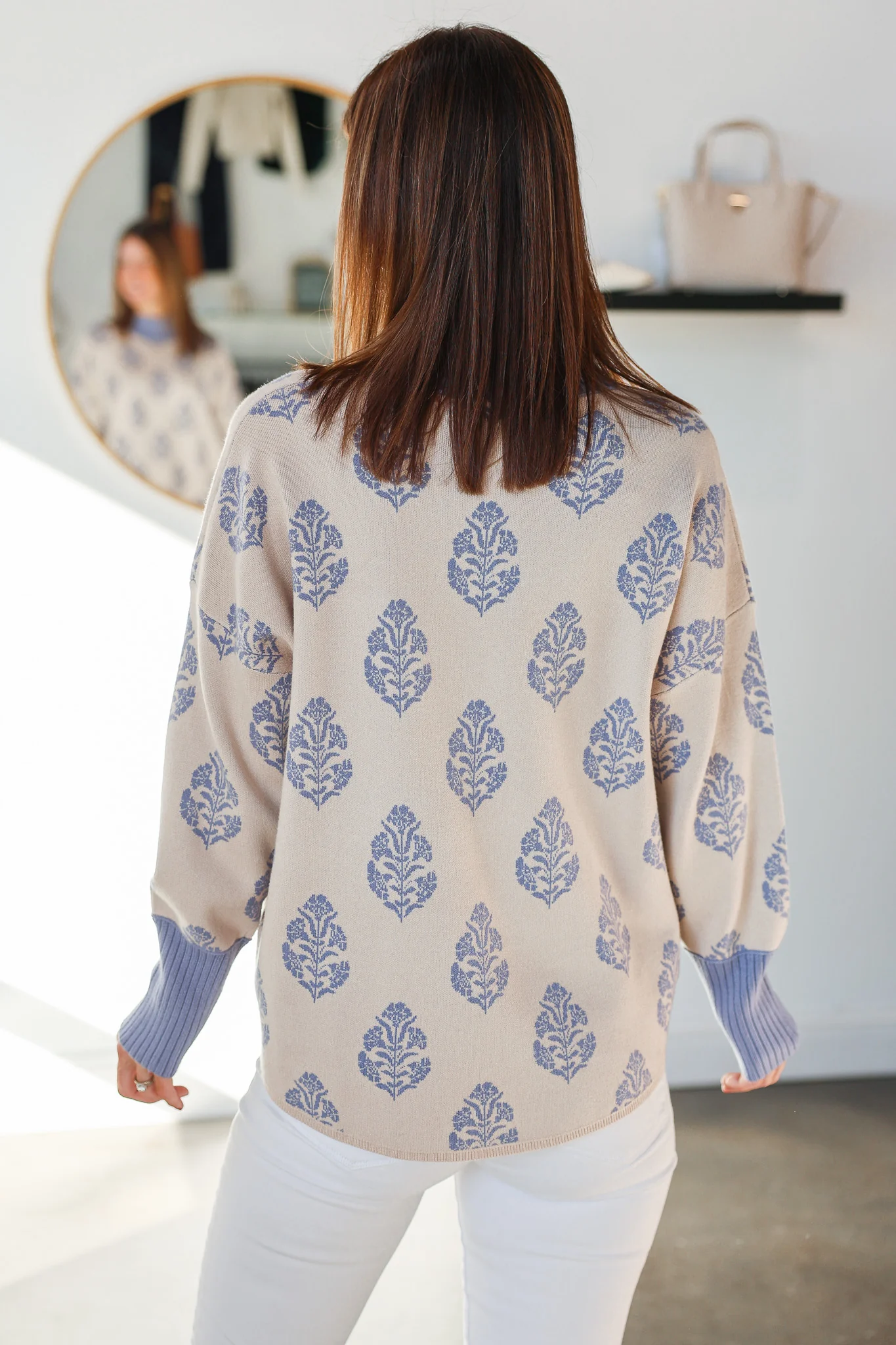 Printed Sweater - Cornflower Blue - Image 5
