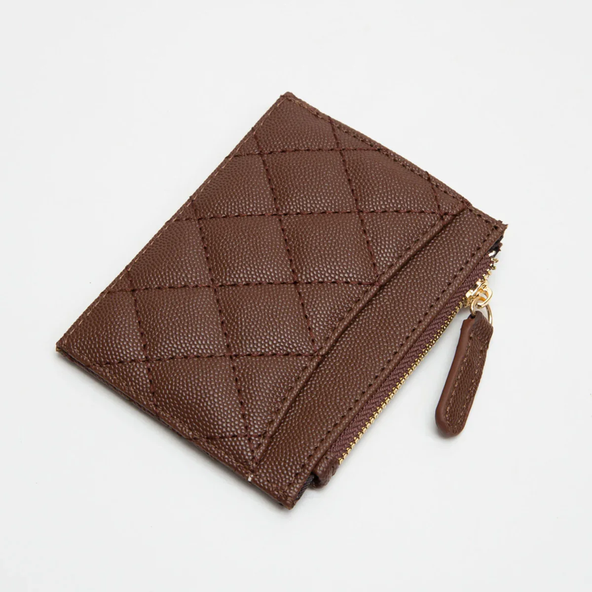 Quilted Cardholder - Brown
