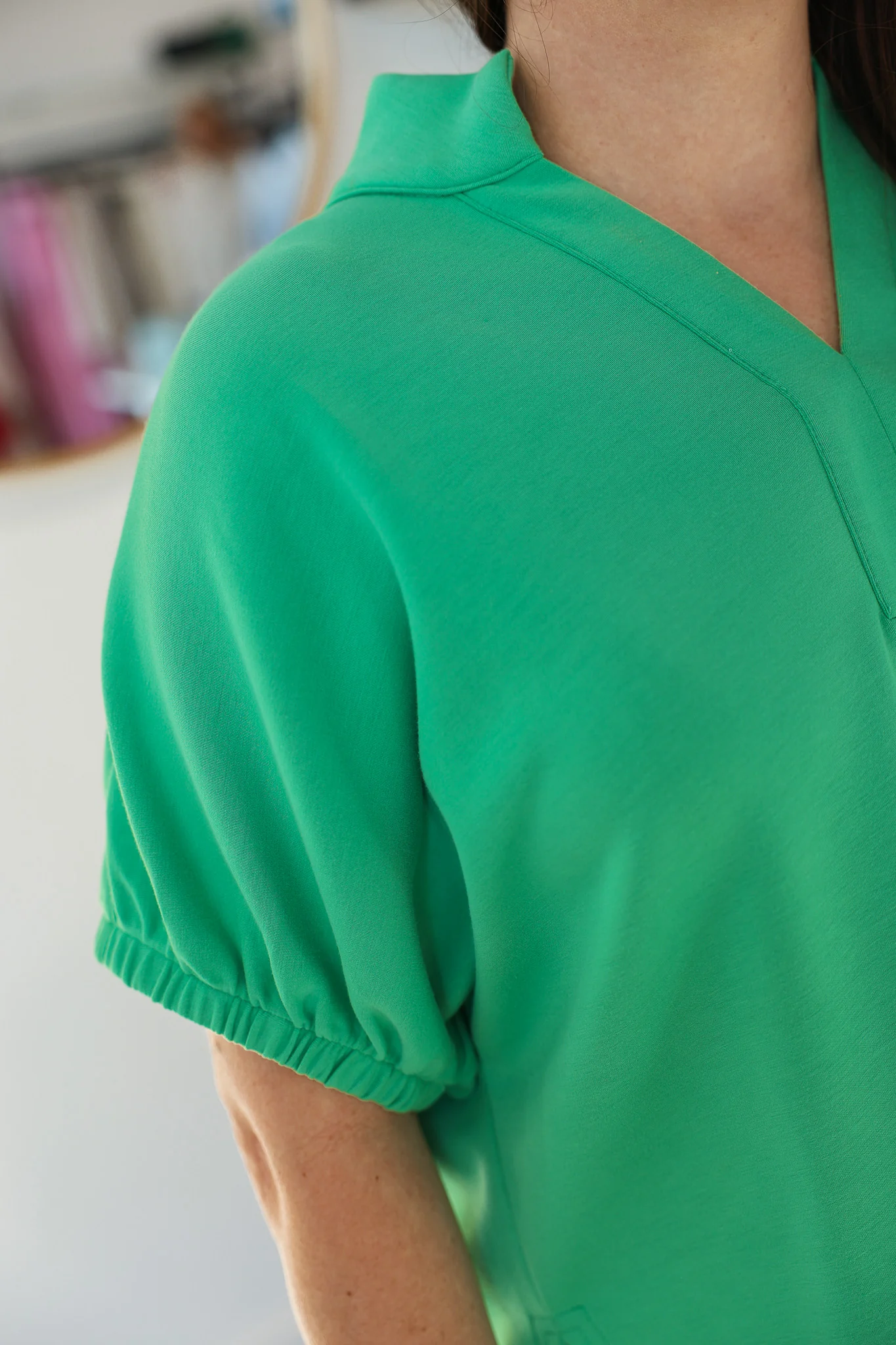 Relaxed Fit Scuba Top - Green - Image 7