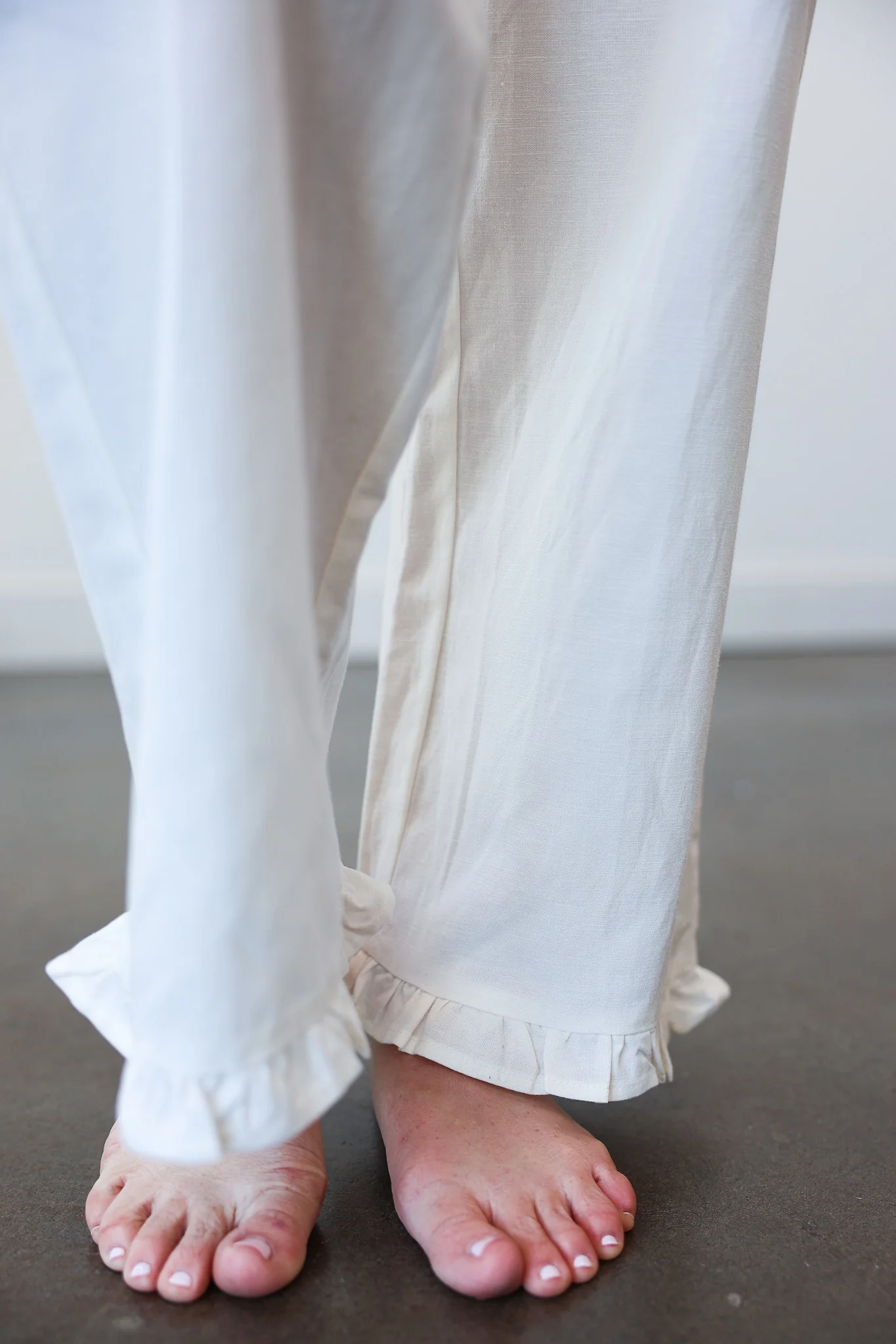 Ruffle Hem Pants - Off White - Image 6