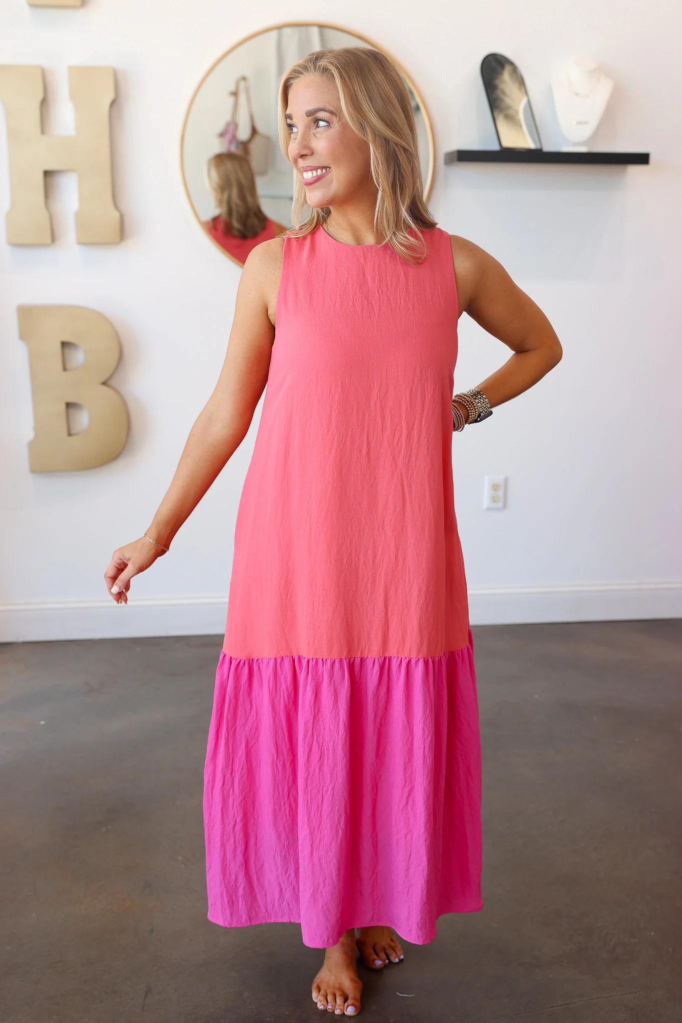 Ruffle Tiered Color Block Dress - Image 5