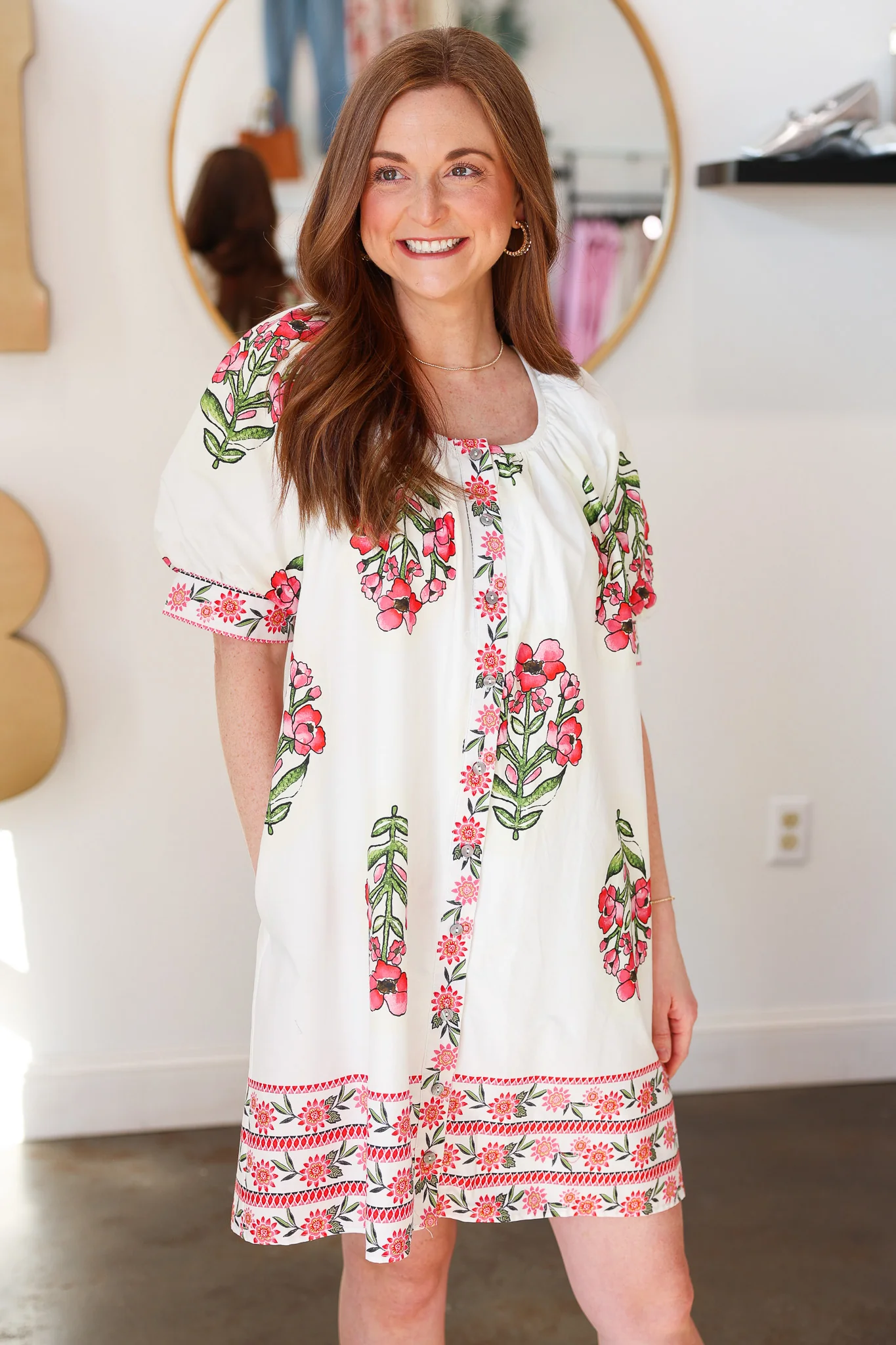 Scoop Neck Floral Dress - Image 3