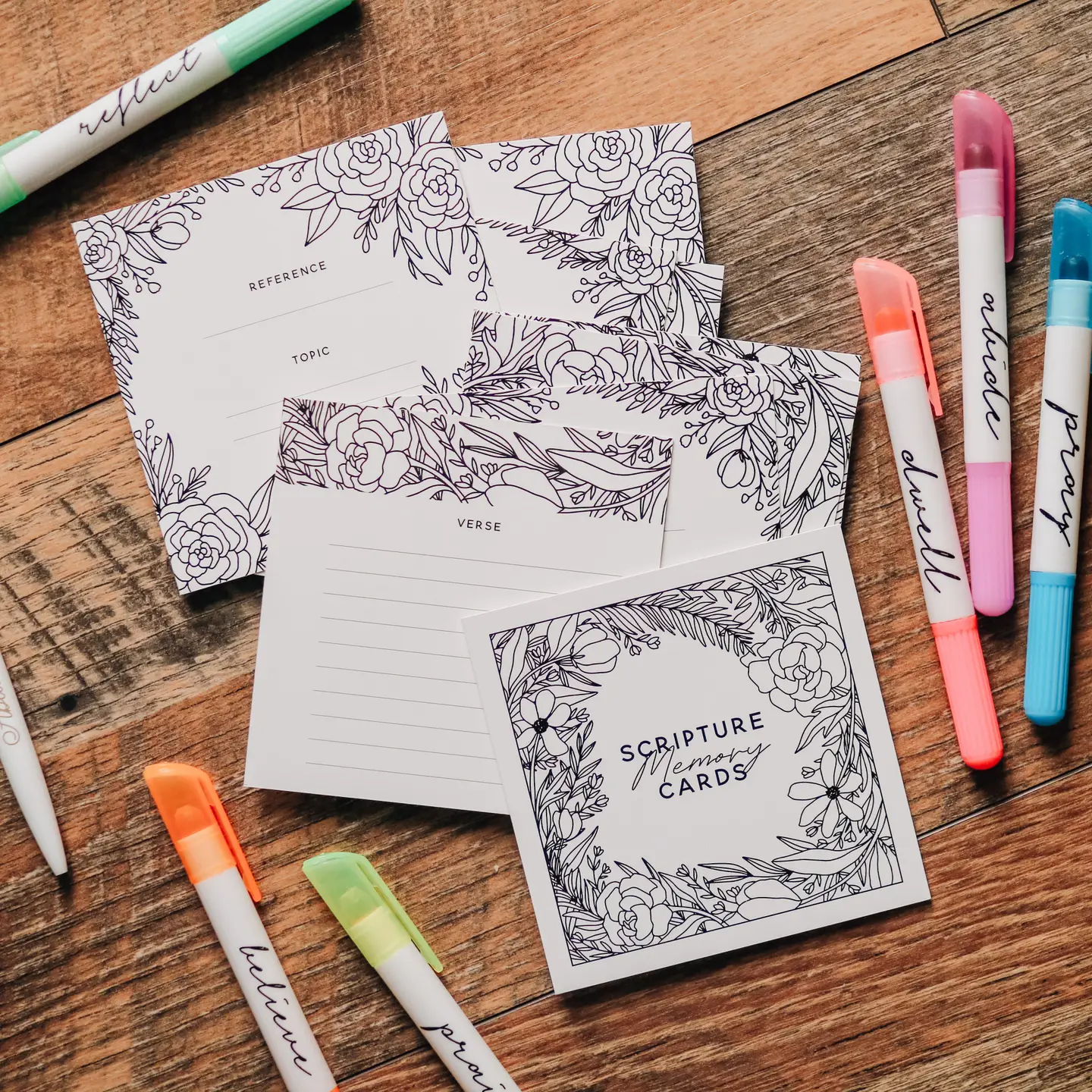 Scripture Memory Cards | Coloring Floral - Image 2