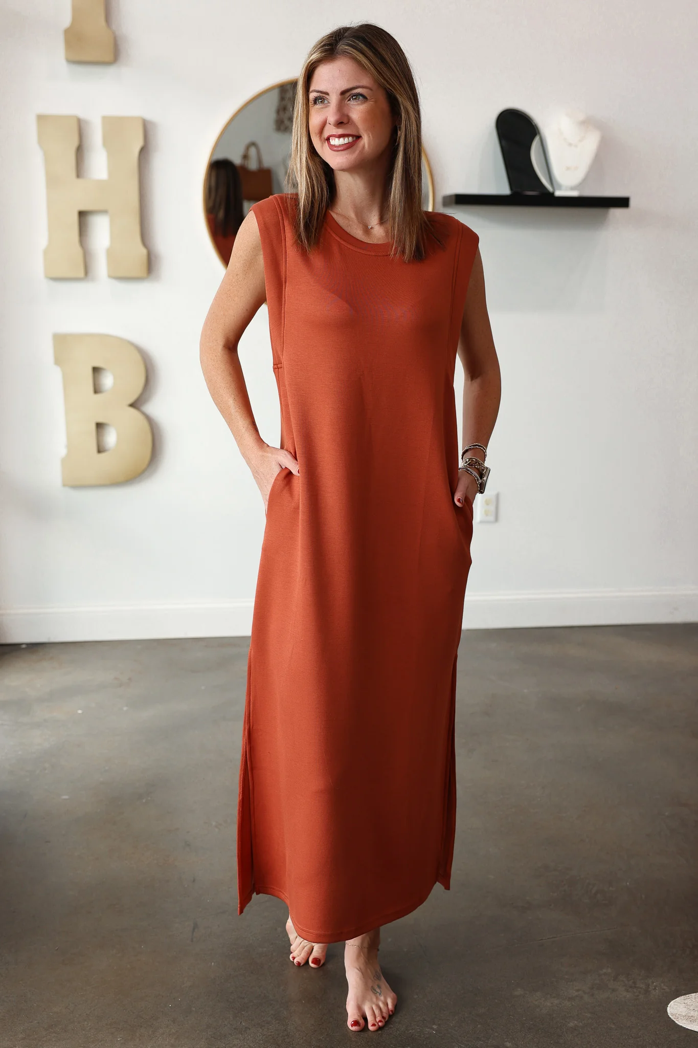 Shift Maxi Dress - Clay - Image 2