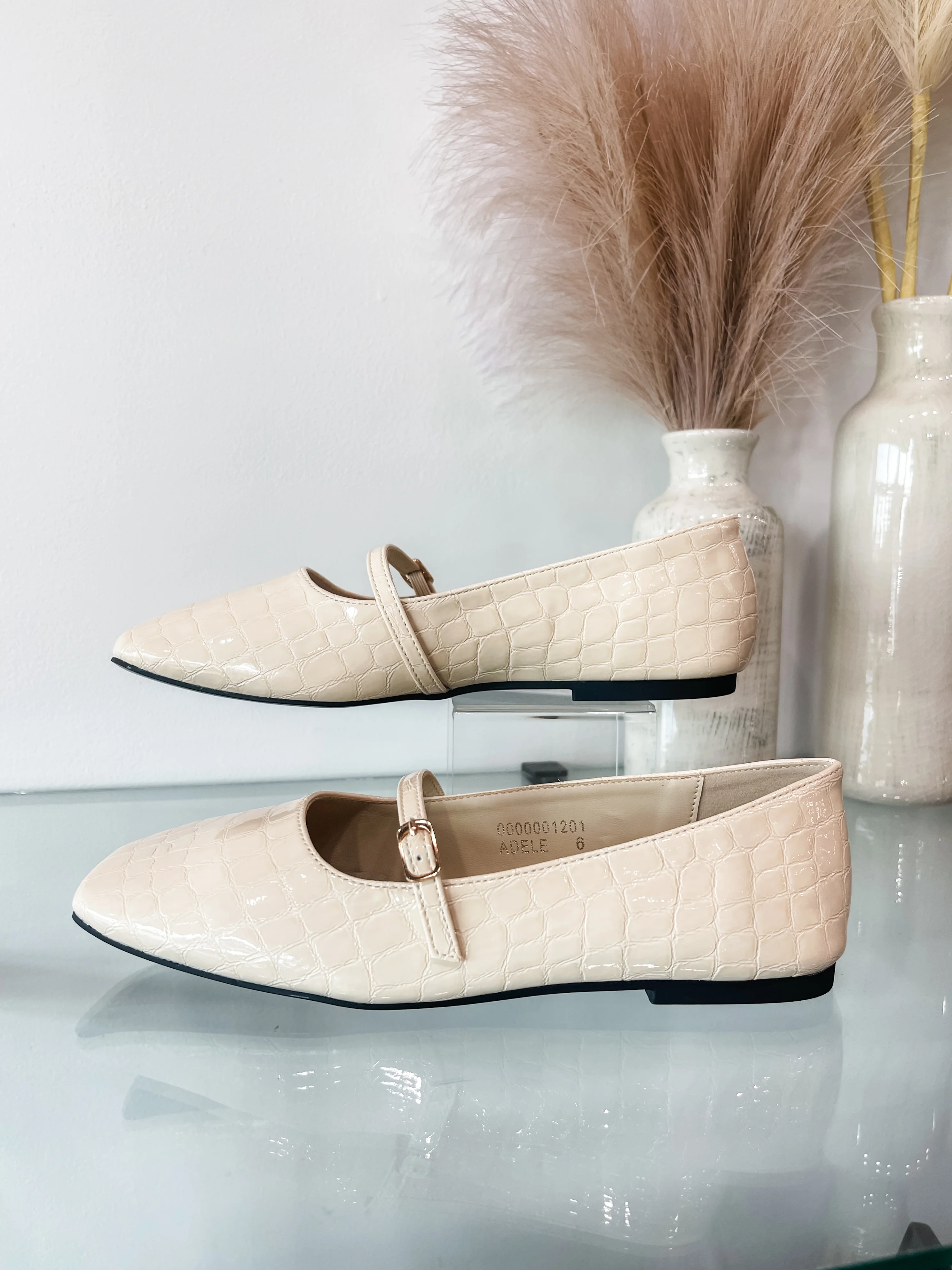 Shu Shop Adele Flats - Bone Croco - Image 2