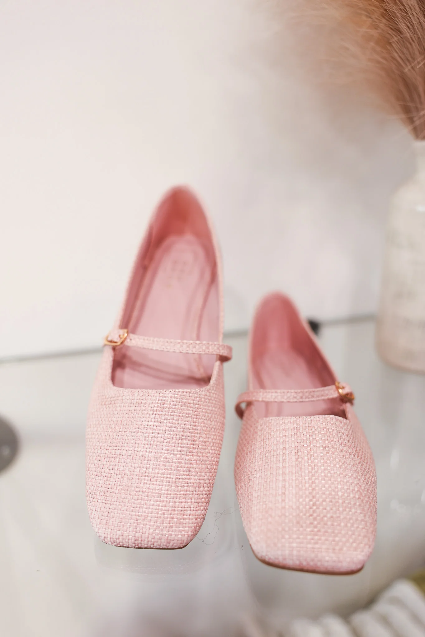 Shu Shop Adele Flats - Pink Woven - Image 2