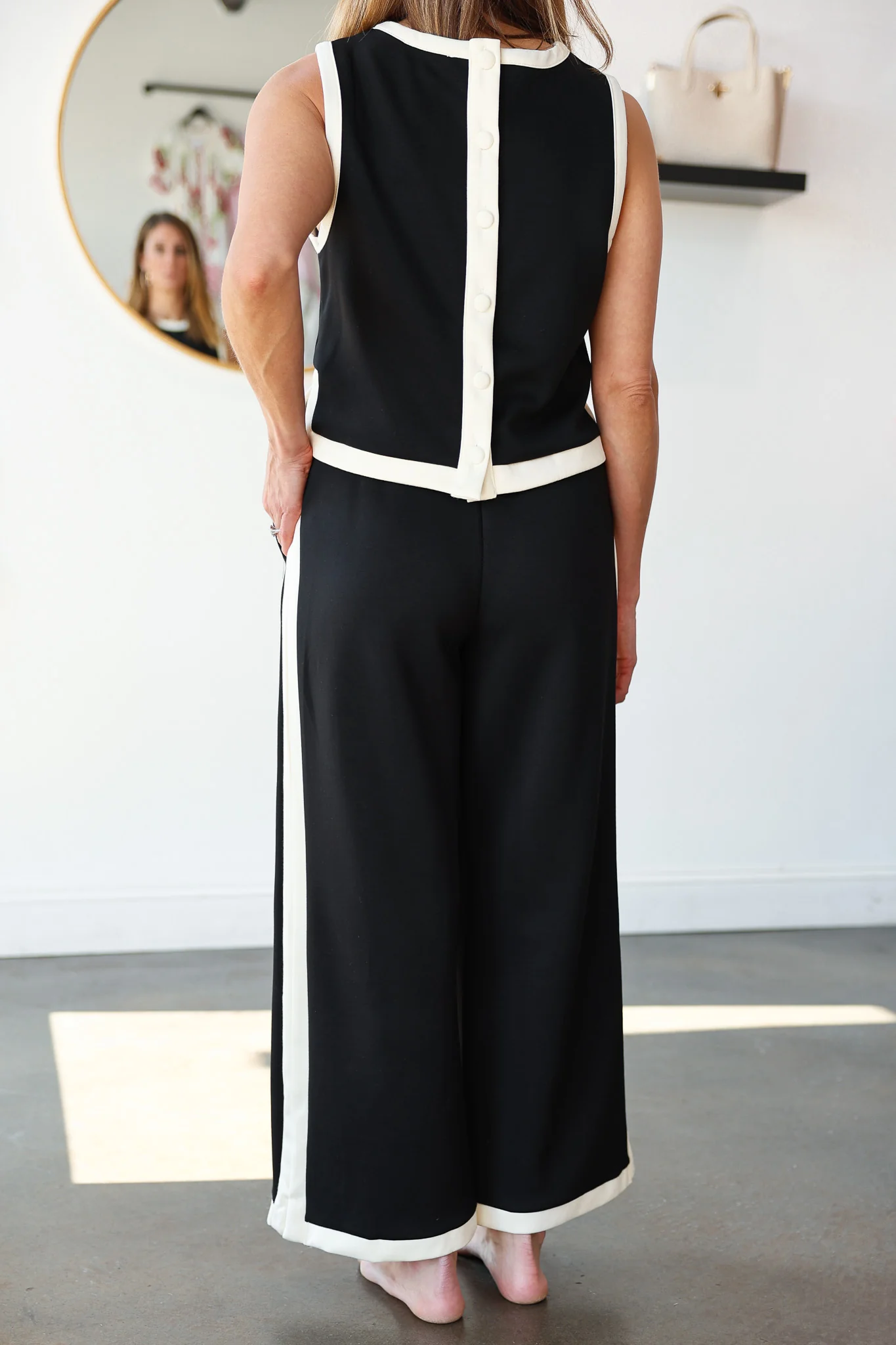 Side Stripe Pants - Black - Image 5