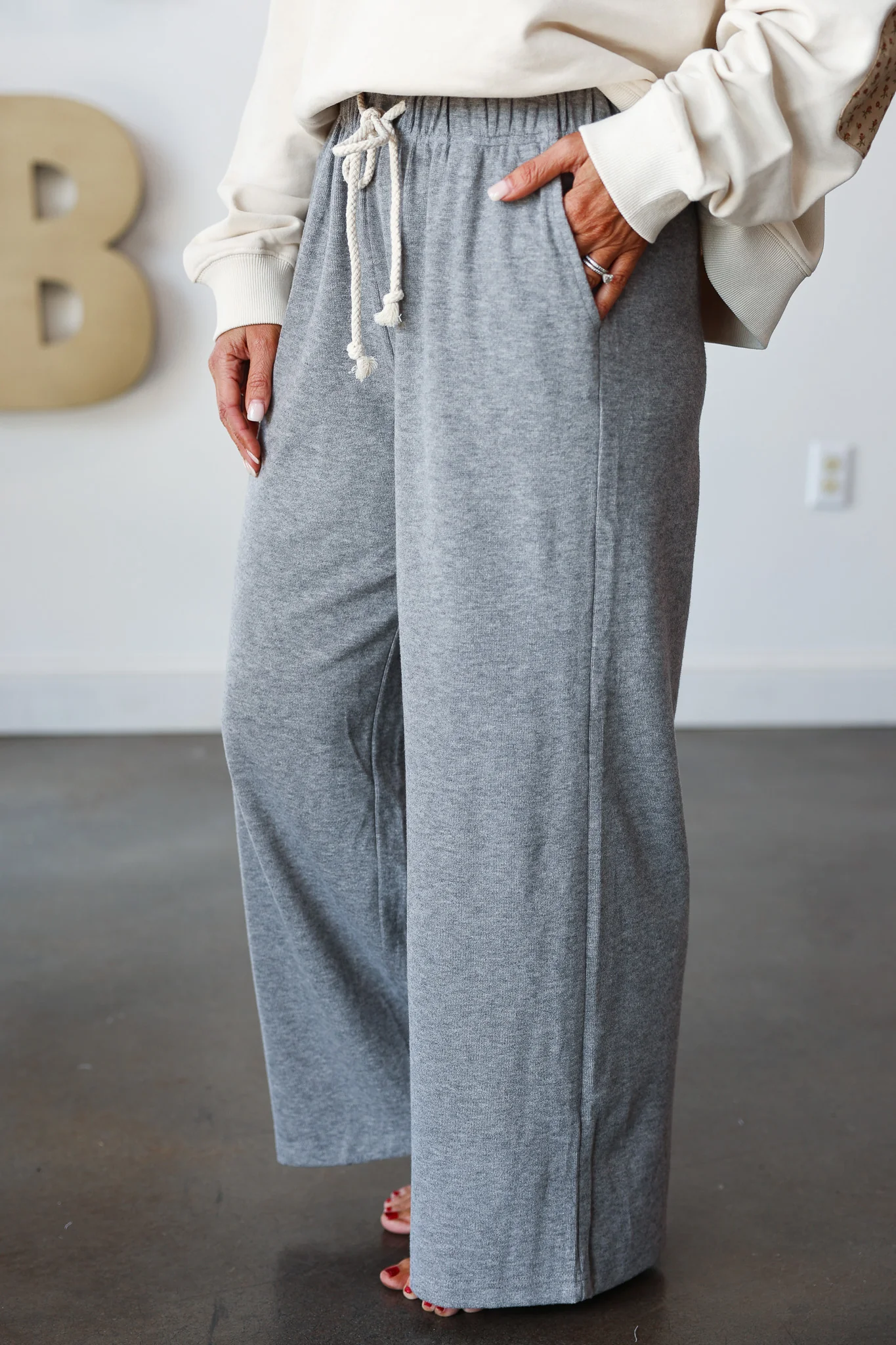 Soft Knit Pants - Gray - Image 2