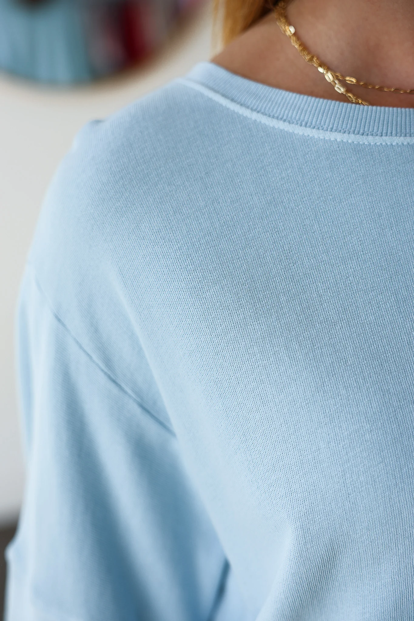 Split Hem Sweatshirt - Blue - Image 8