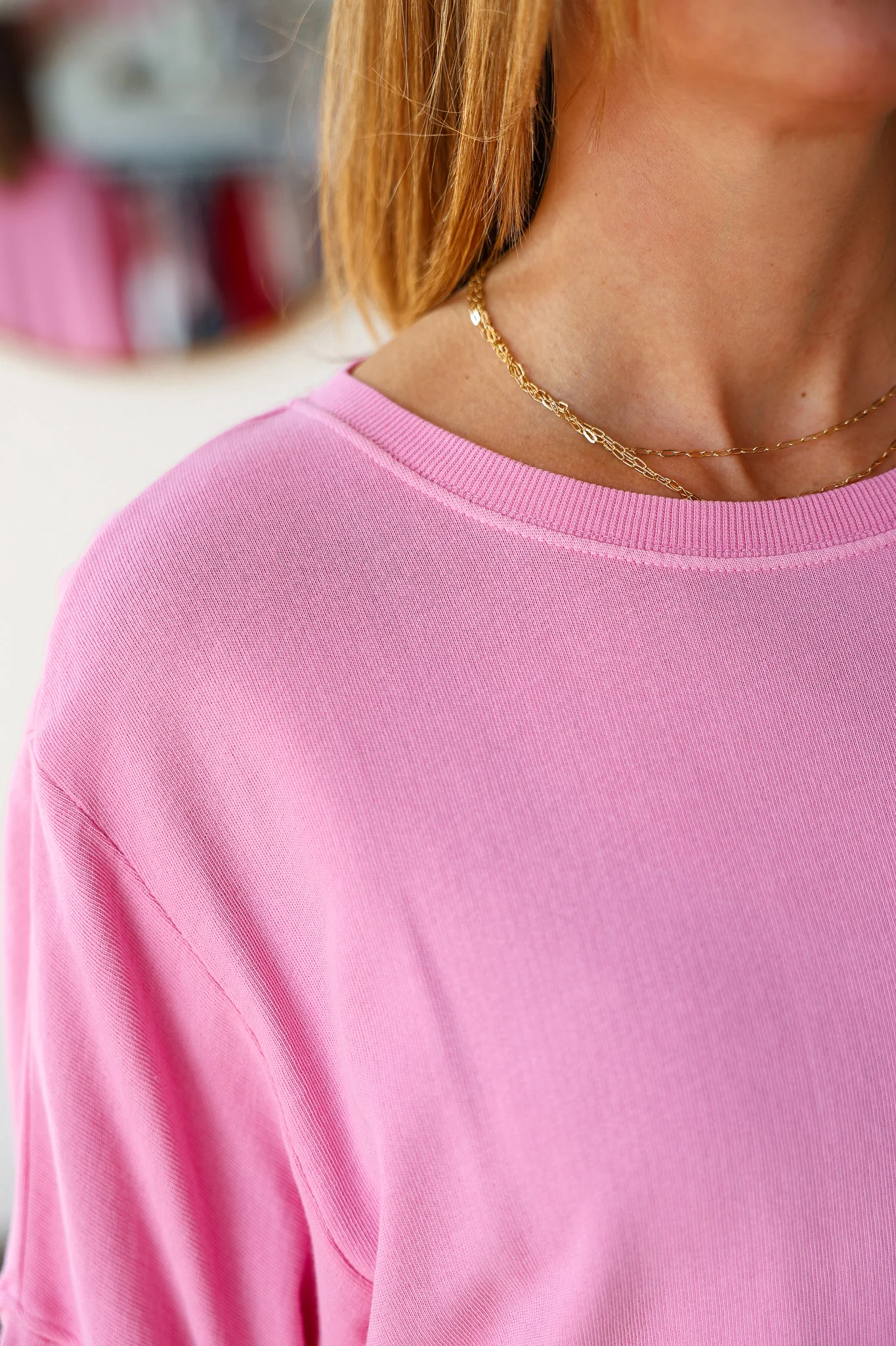 Split Hem Sweatshirt - Pink - Image 6