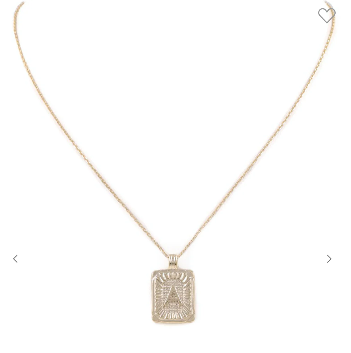 Square Pendant Initial Necklace