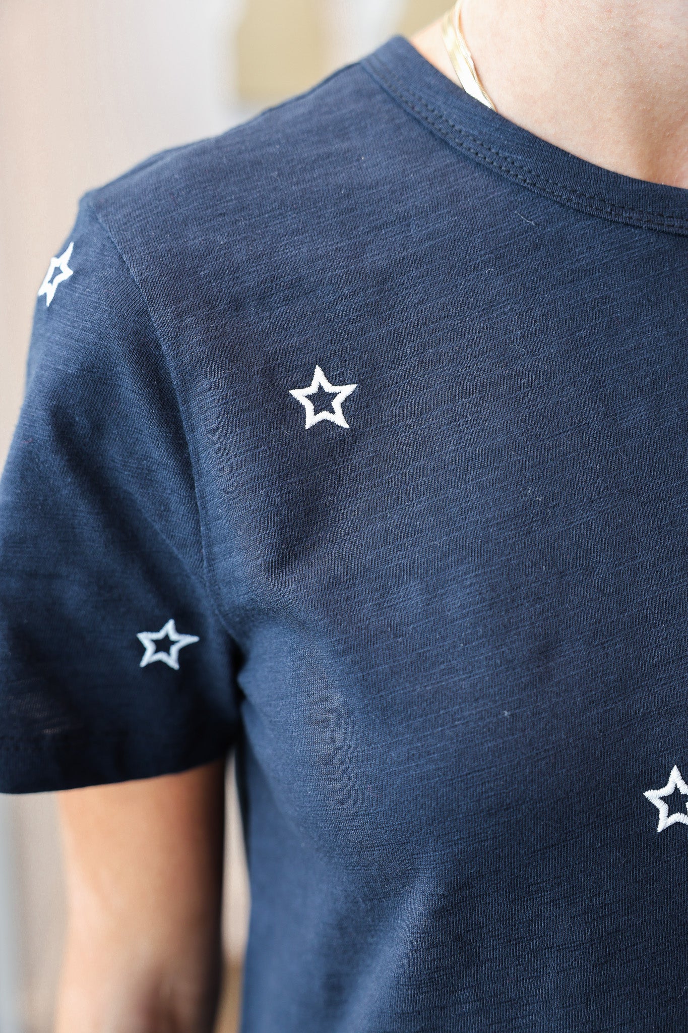 Star Embroidered Top - Navy - Image 6