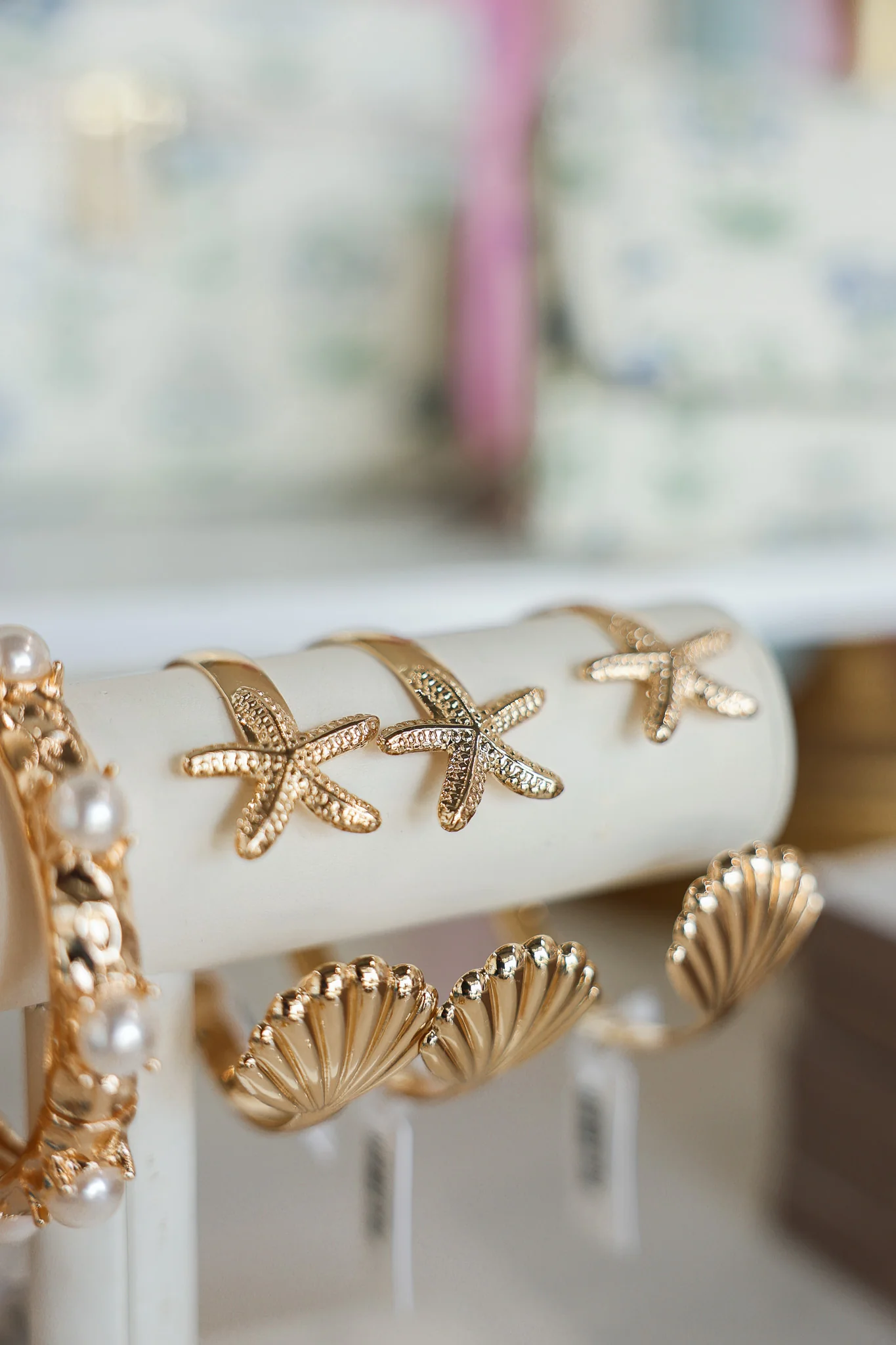 Starfish + Shell Cuff Bracelet