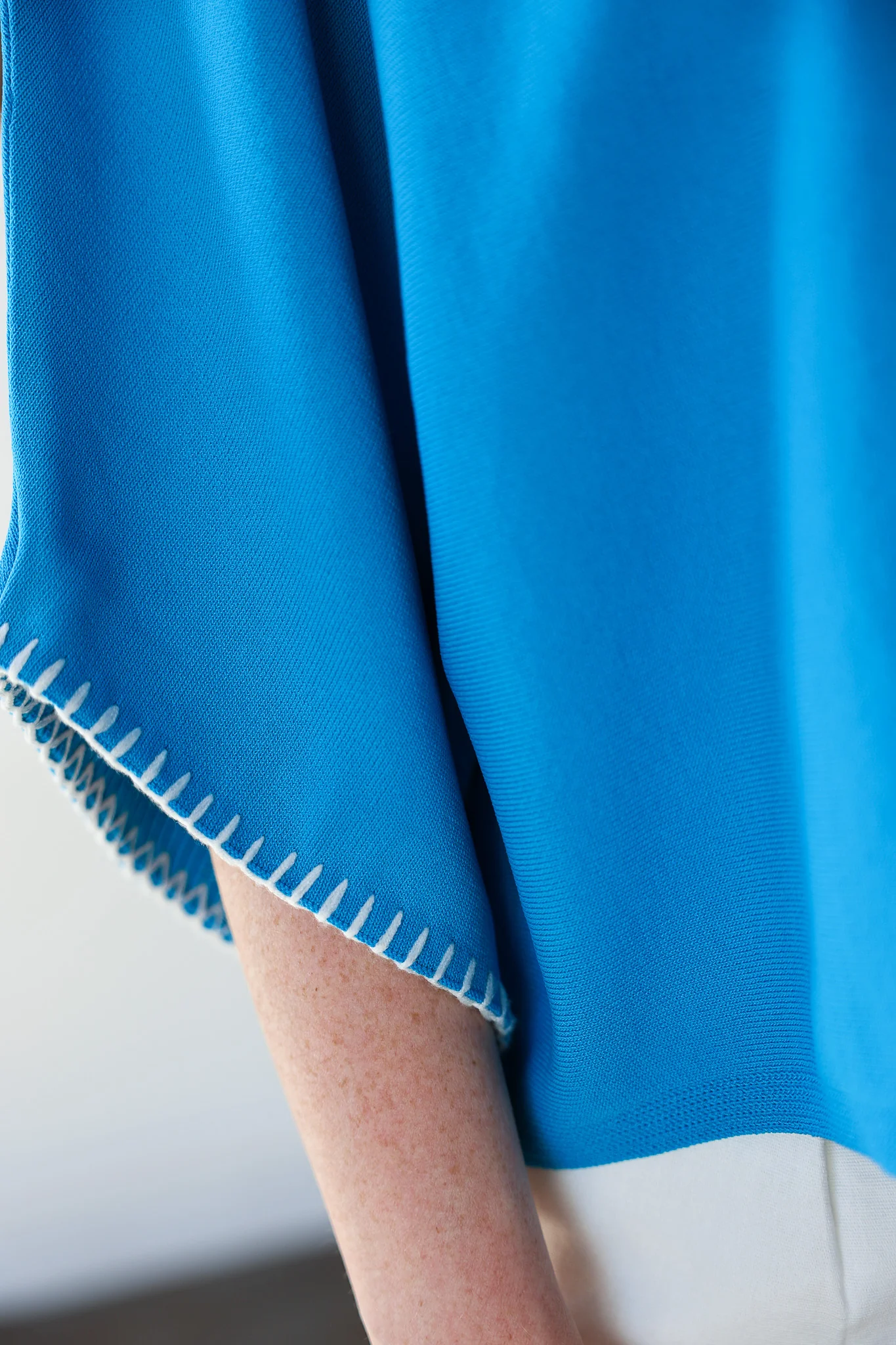Stitch Trim Knit Top - Cerulean - Image 8