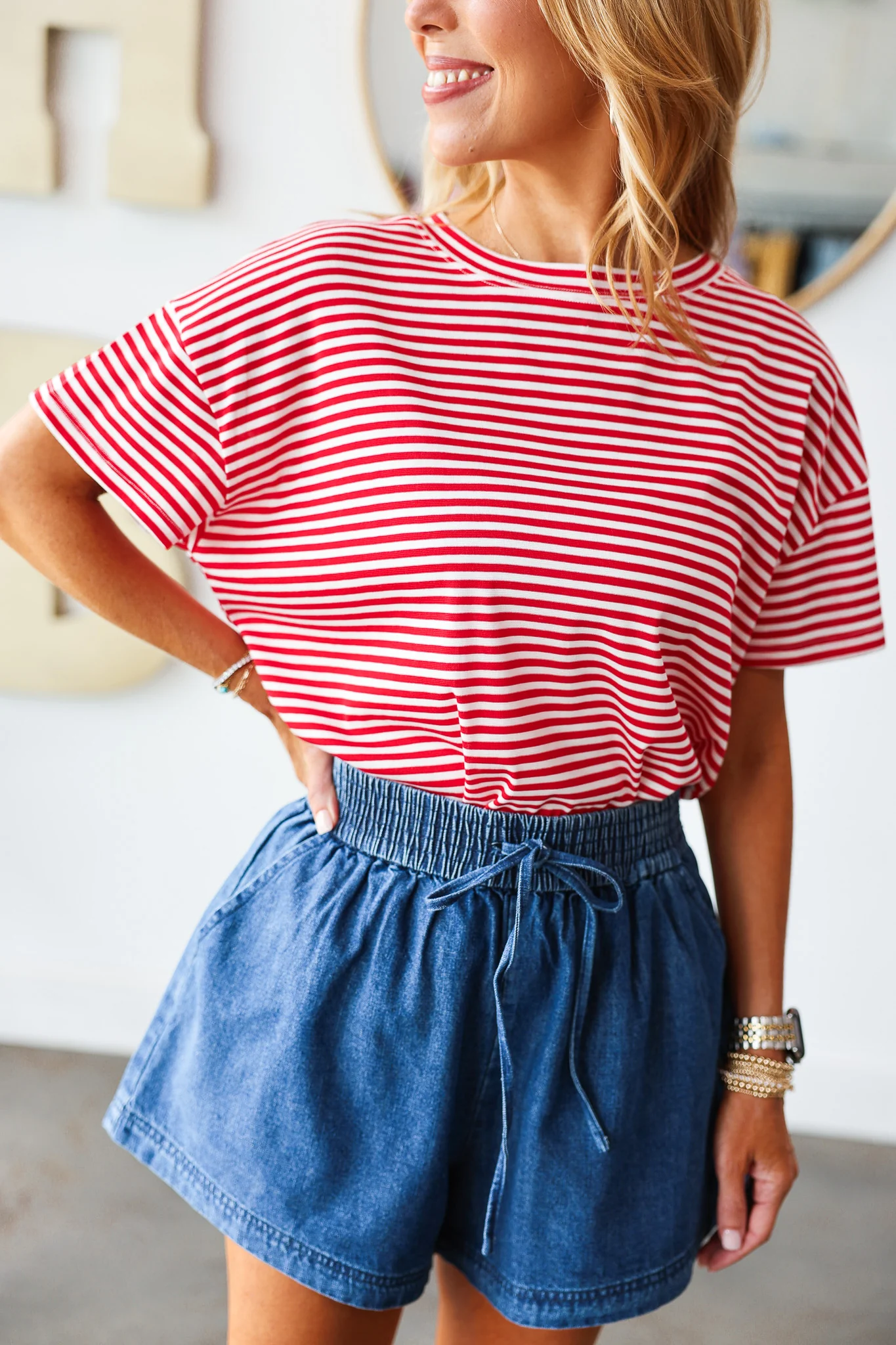 Striped Tee - Red/White - Image 4