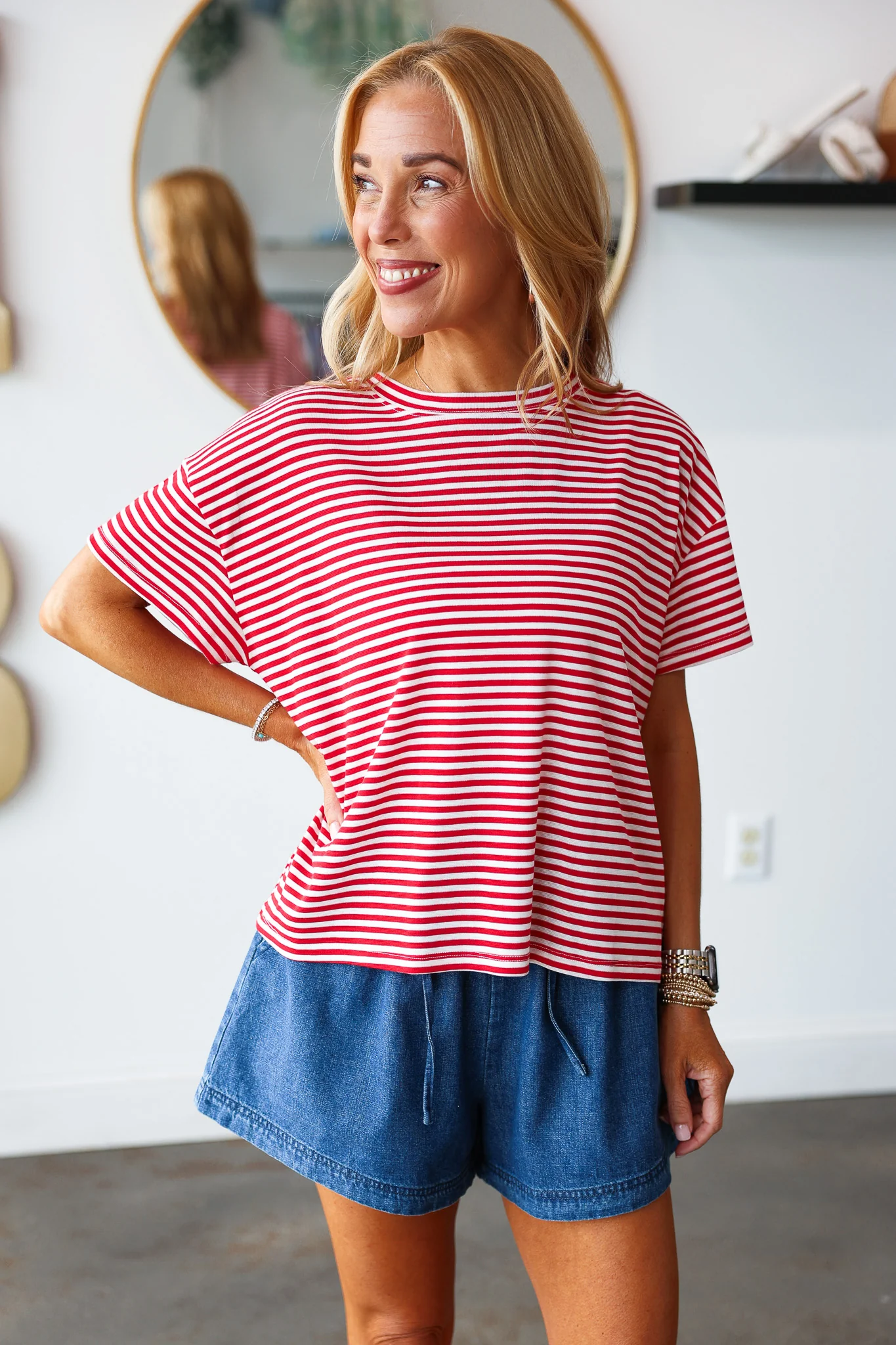 Striped Tee - Red/White - Image 6