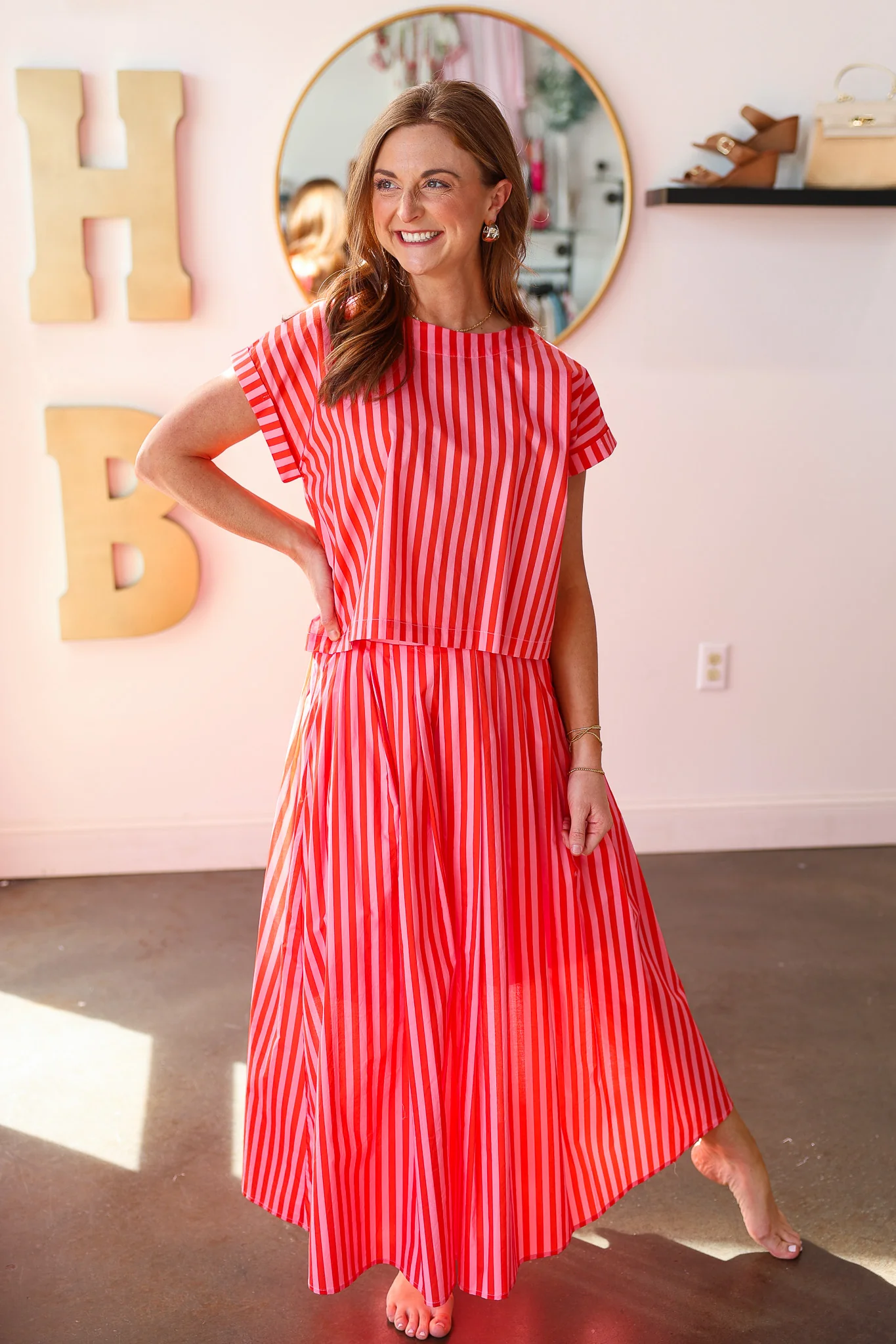 Striped Top - Pink Orange - Image 5