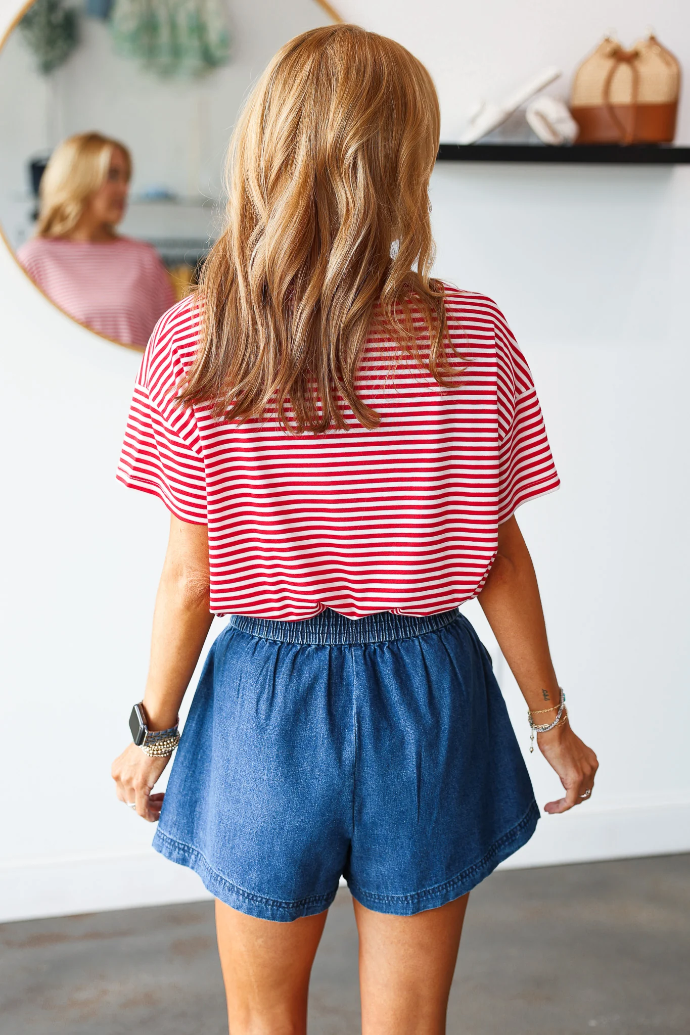 Tie Waist Denim Shorts - Image 6