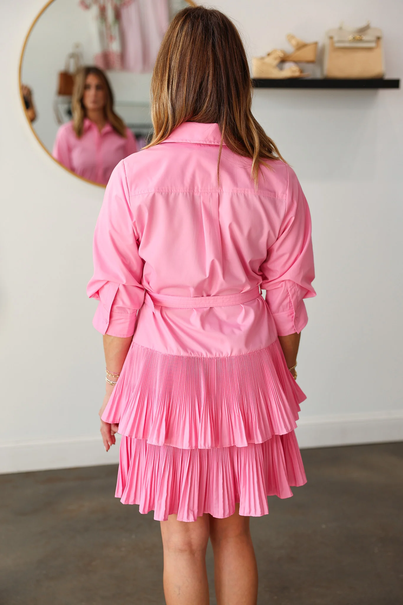 Tiered Skirt Dress - Pink - Image 5