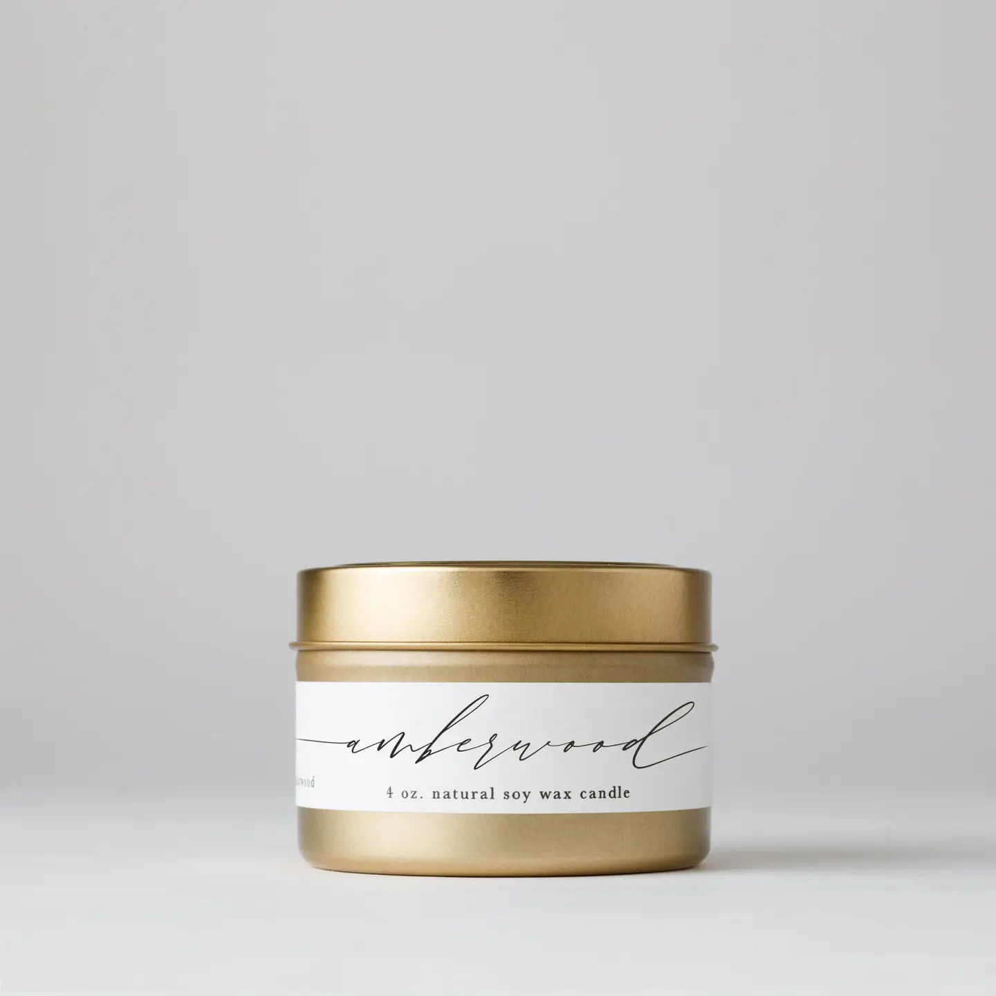 Tin Soy Candle: Amberwood