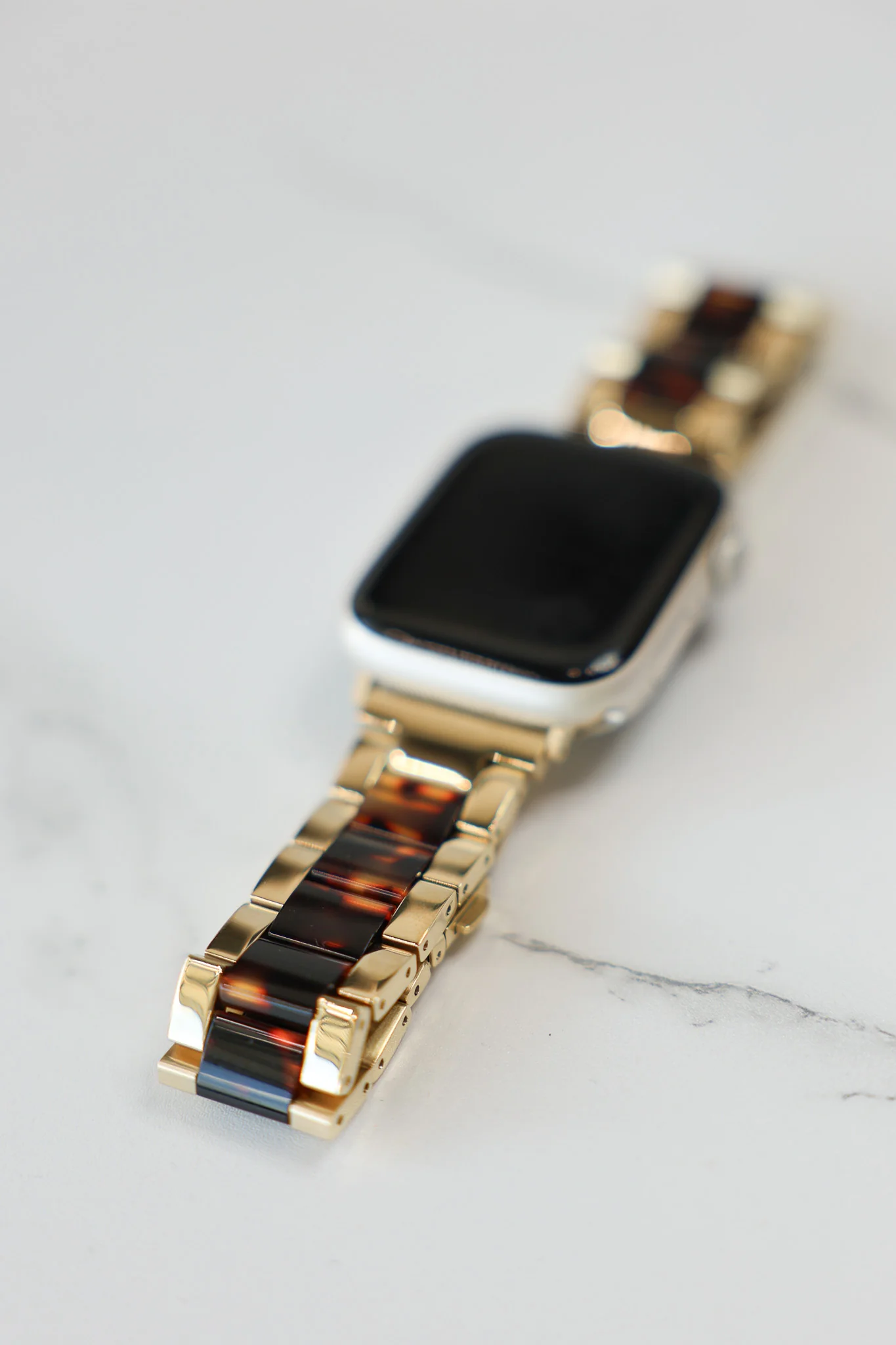 Tortoise + Gold Apple Watchband Strap - Image 2