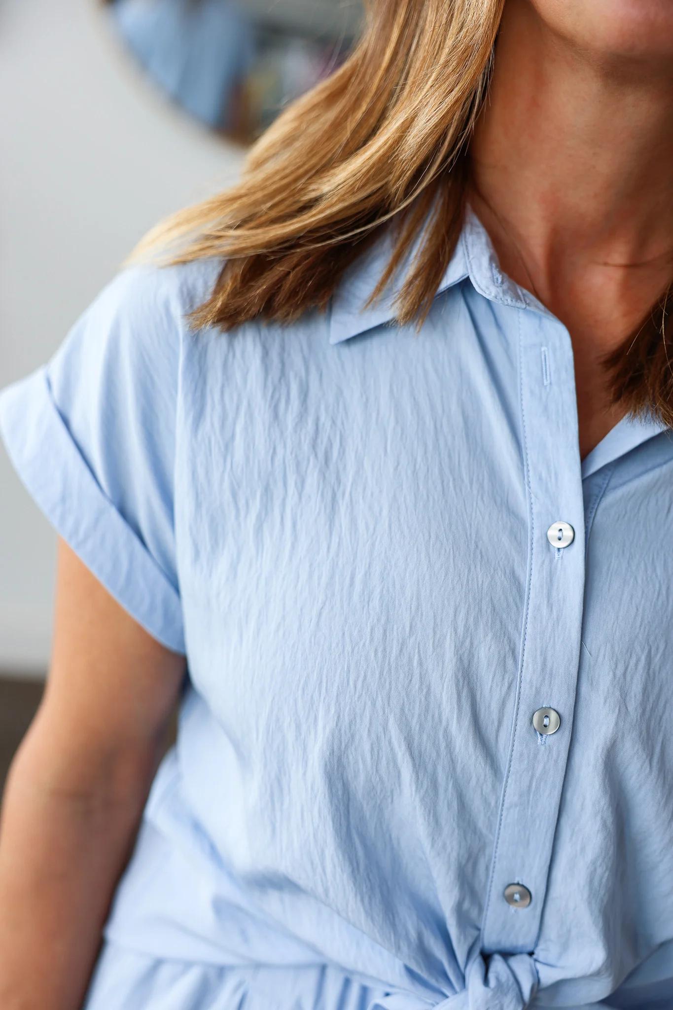 Twist Front Top - Light Blue - Image 6