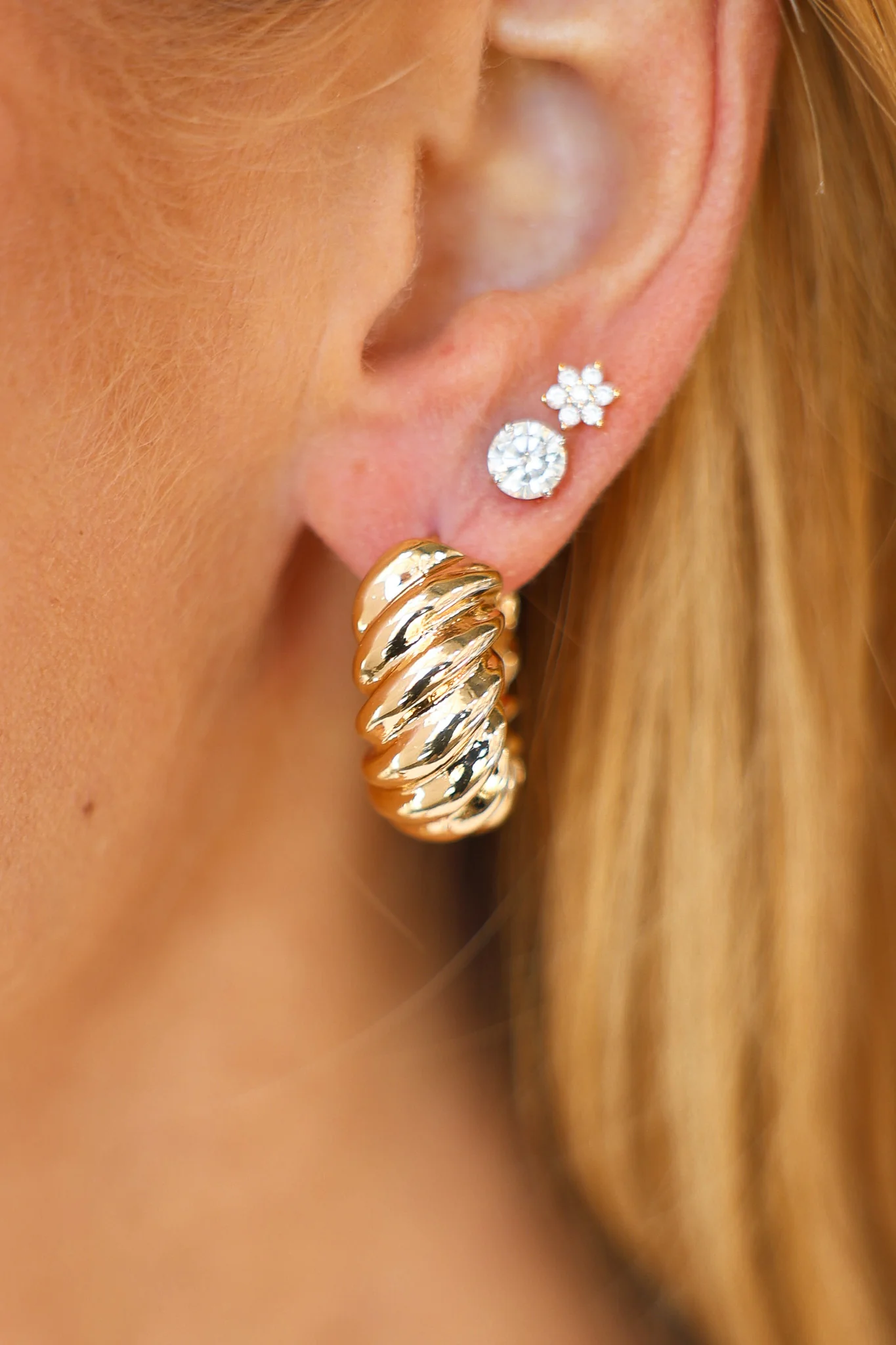 Twisted Hoops - Gold - Image 2