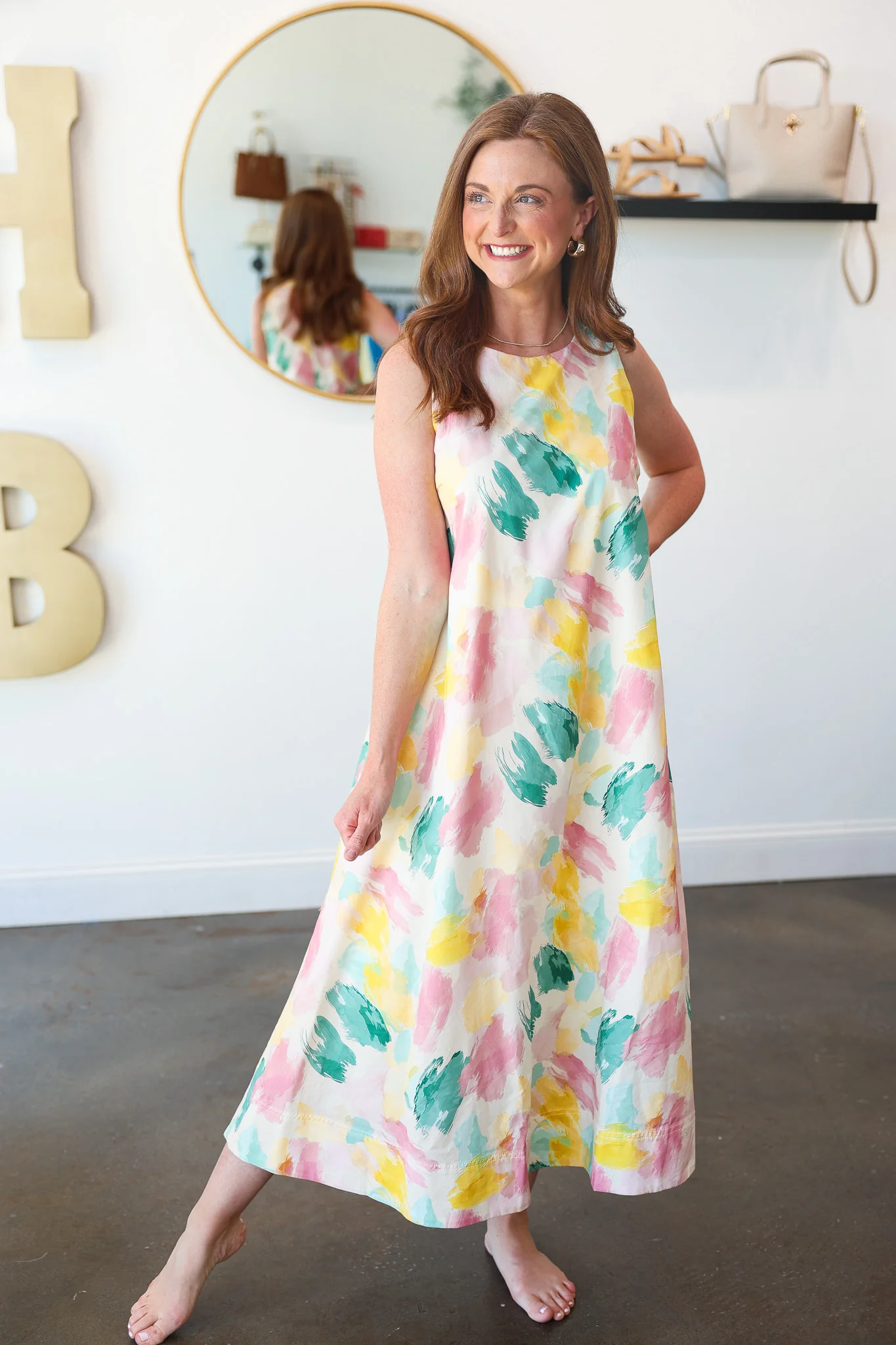 Watercolor Midi Dress - Image 4