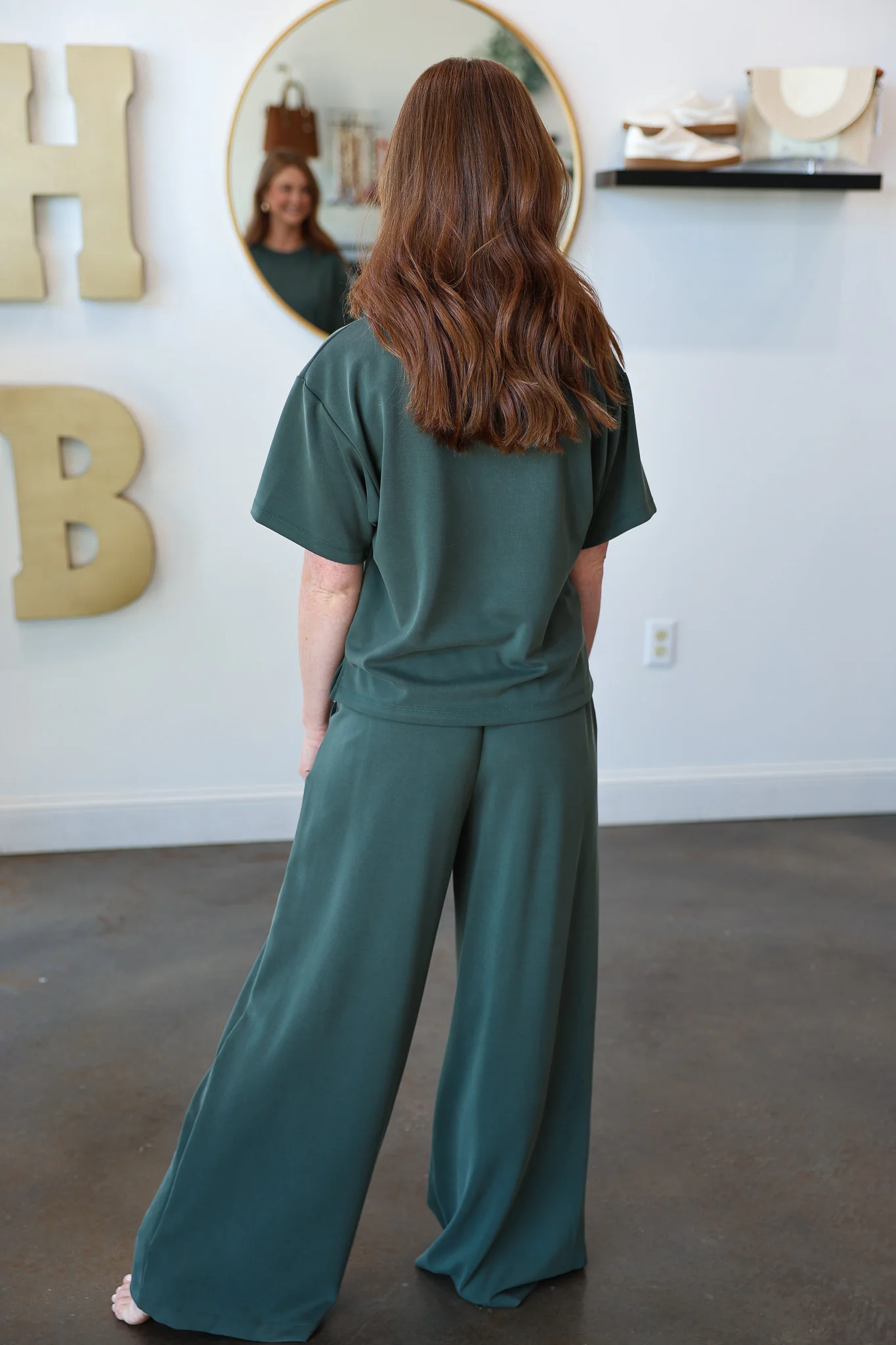 Wide Leg Pants - Green - Image 7