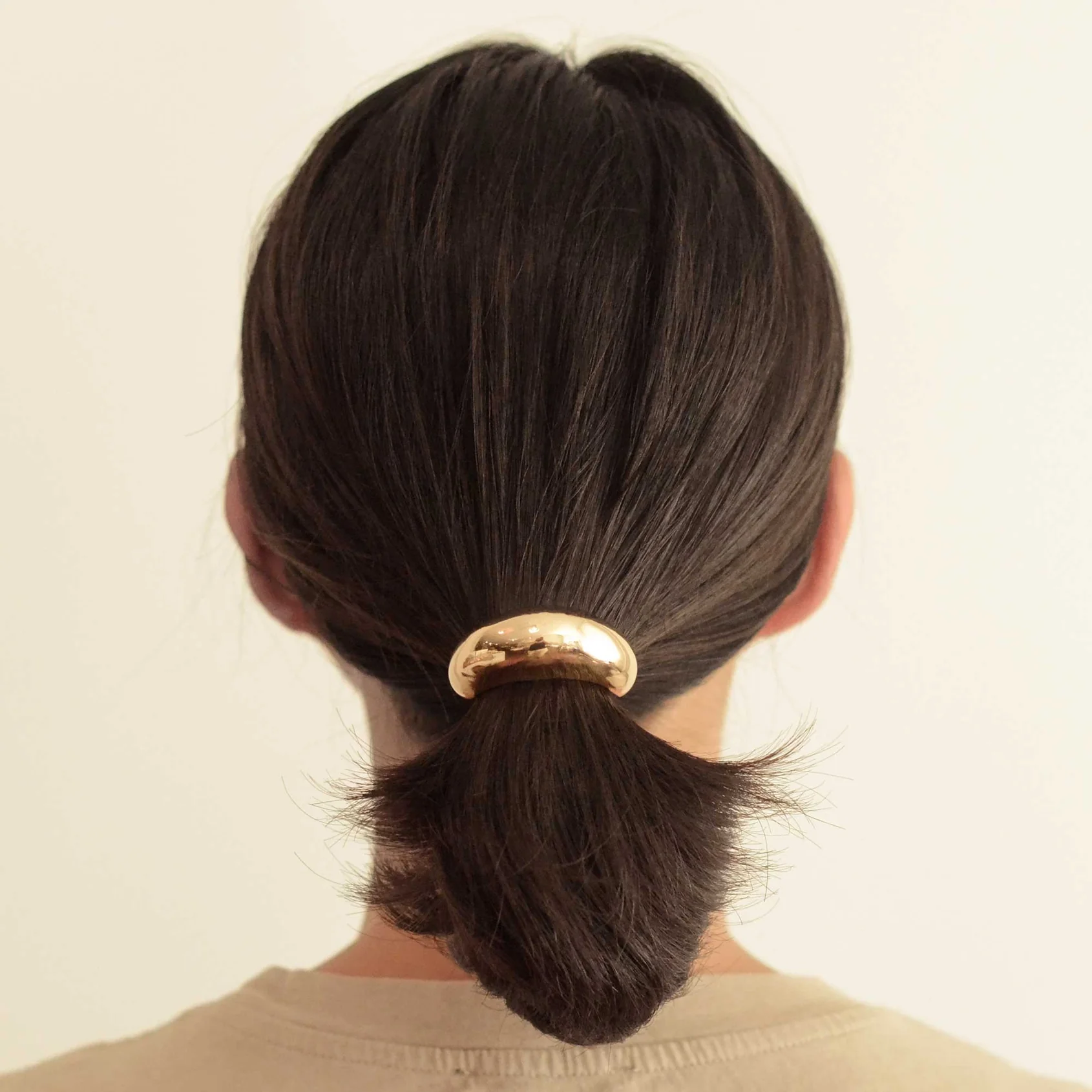 Wide Metal Cuff Hair Tie | Gold - Image 2