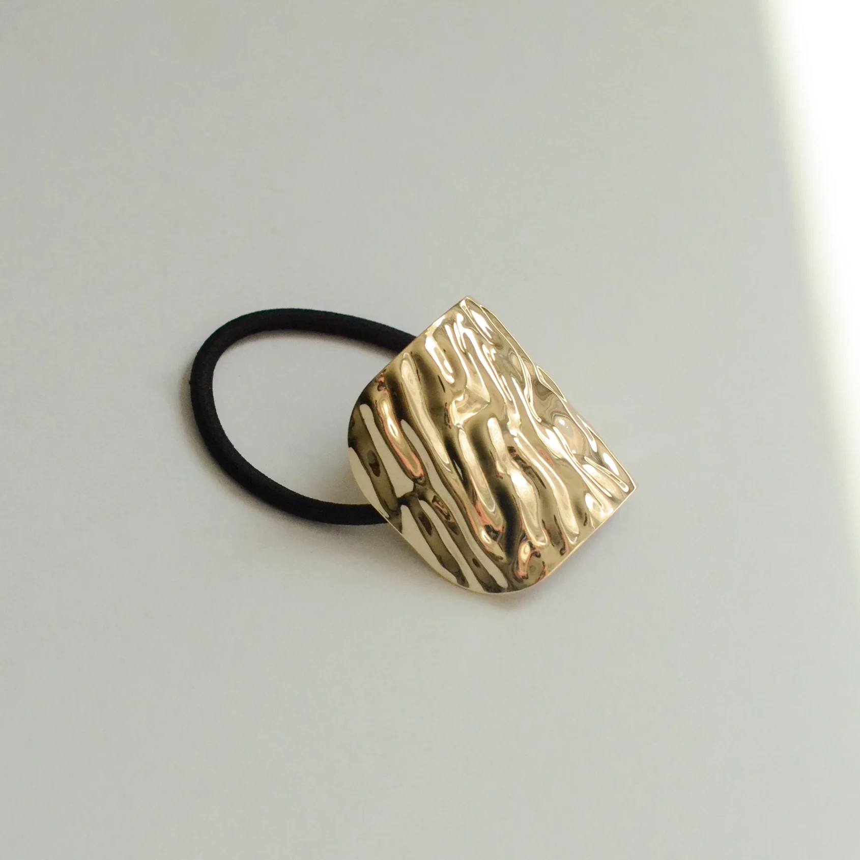 Gold Hammered Hair Tie